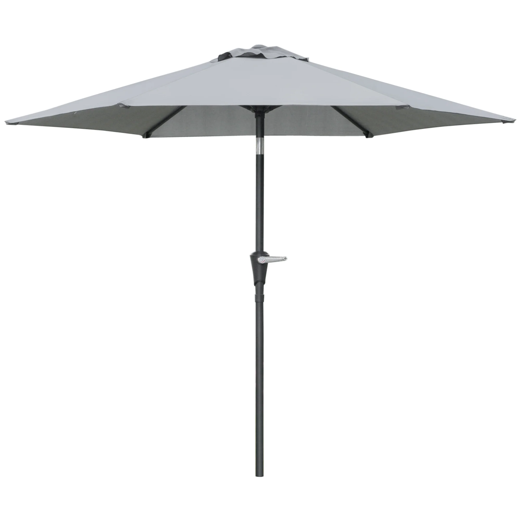 Outsunny Sombrilla Terraza Exterior Ø230 Cm Con Ángulo Ajustable Gris - Image 5