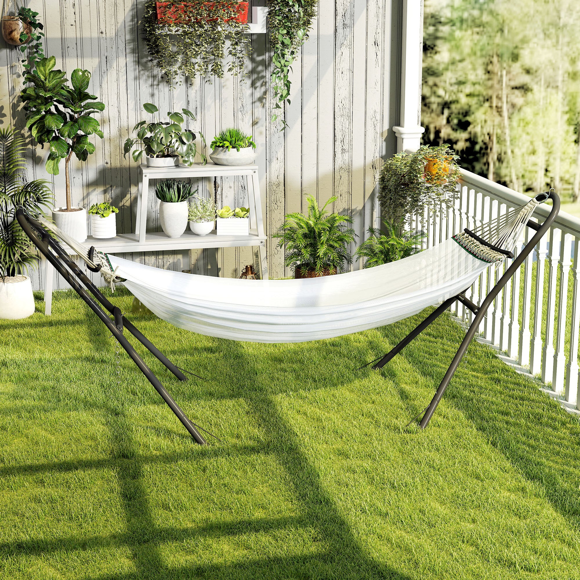 Outsunny Soporte Para Hamaca Para 2-3 Personas Cadena Ajustable Largo 278 Cm - Image 2