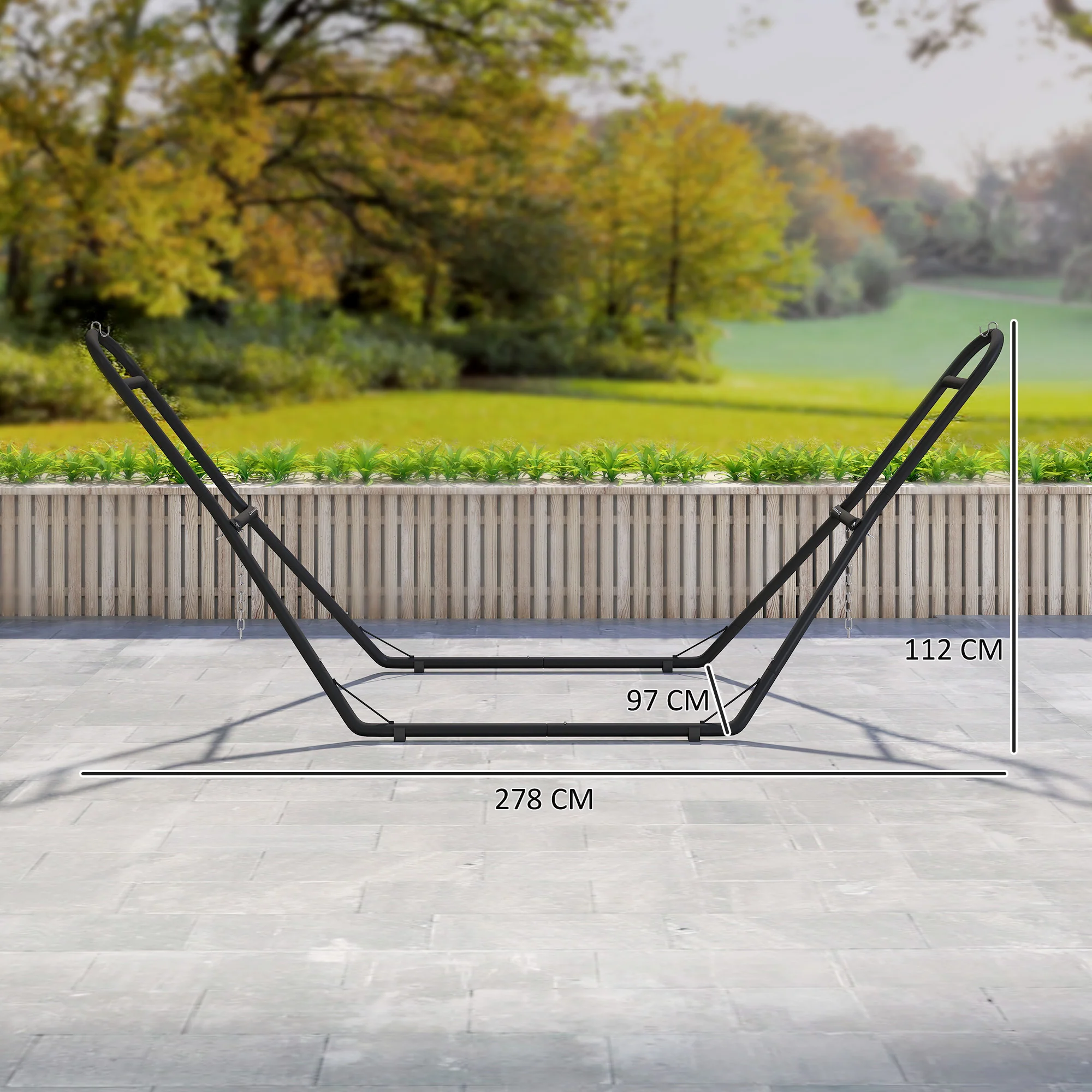 Outsunny Soporte Para Hamaca Para 2-3 Personas Cadena Ajustable Largo 278 Cm - Image 3