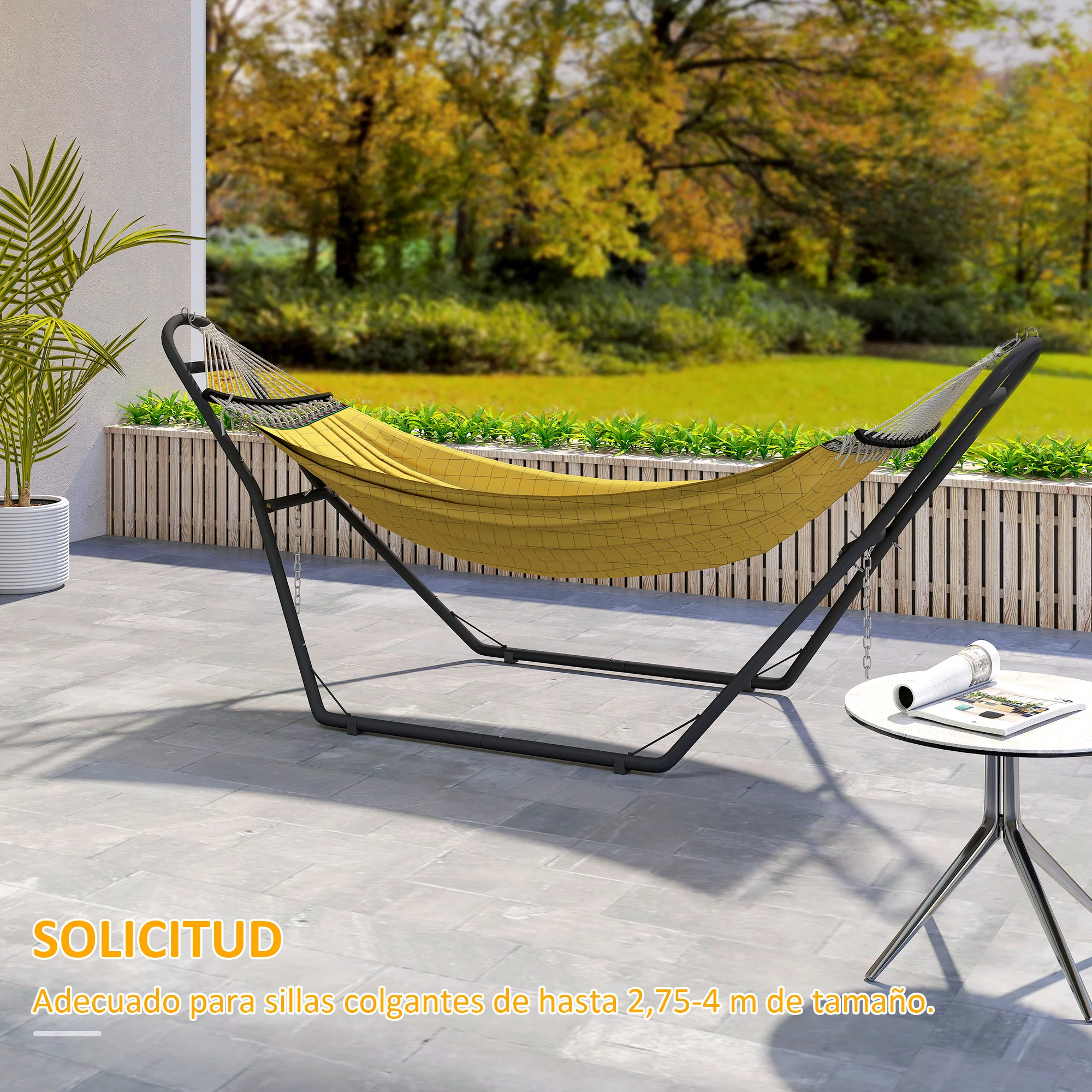 Outsunny Soporte Para Hamaca Para 2-3 Personas Cadena Ajustable Largo 278 Cm - Image 6