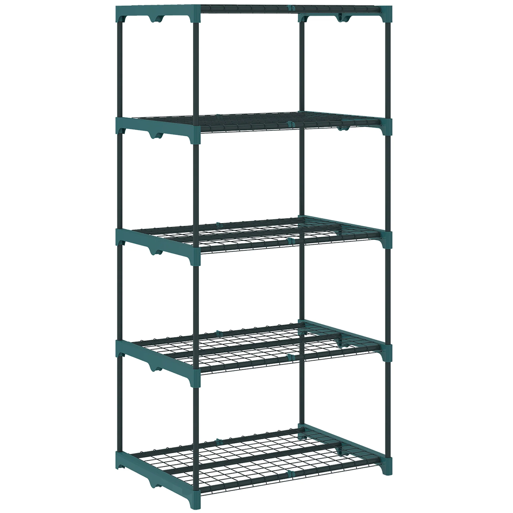 Outsunny Soporte Para Plantas De 5 Niveles De Acero 67x49x138 Cm Verde Oscuro