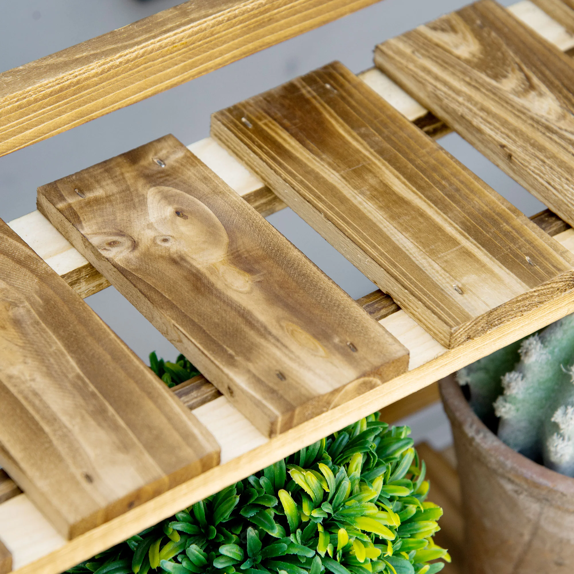 Outsunny Soporte Para Plantas De Madera De 3 Niveles 100x37x93 Cm Carbonizado - Image 5