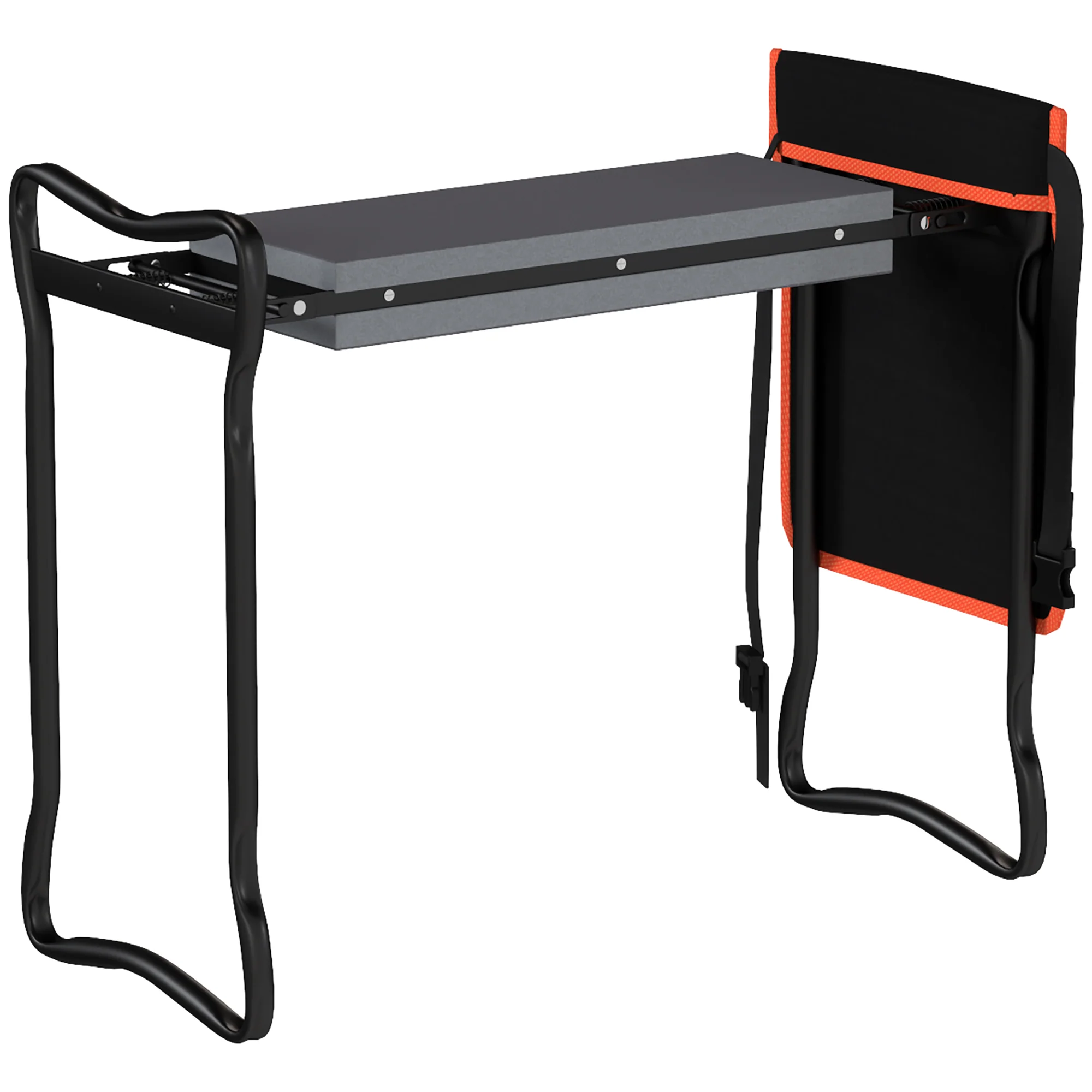 Outsunny Taburete De Jardín Plegable Con Bolsa De Herramientas Carga 150kg Negro - Image 4