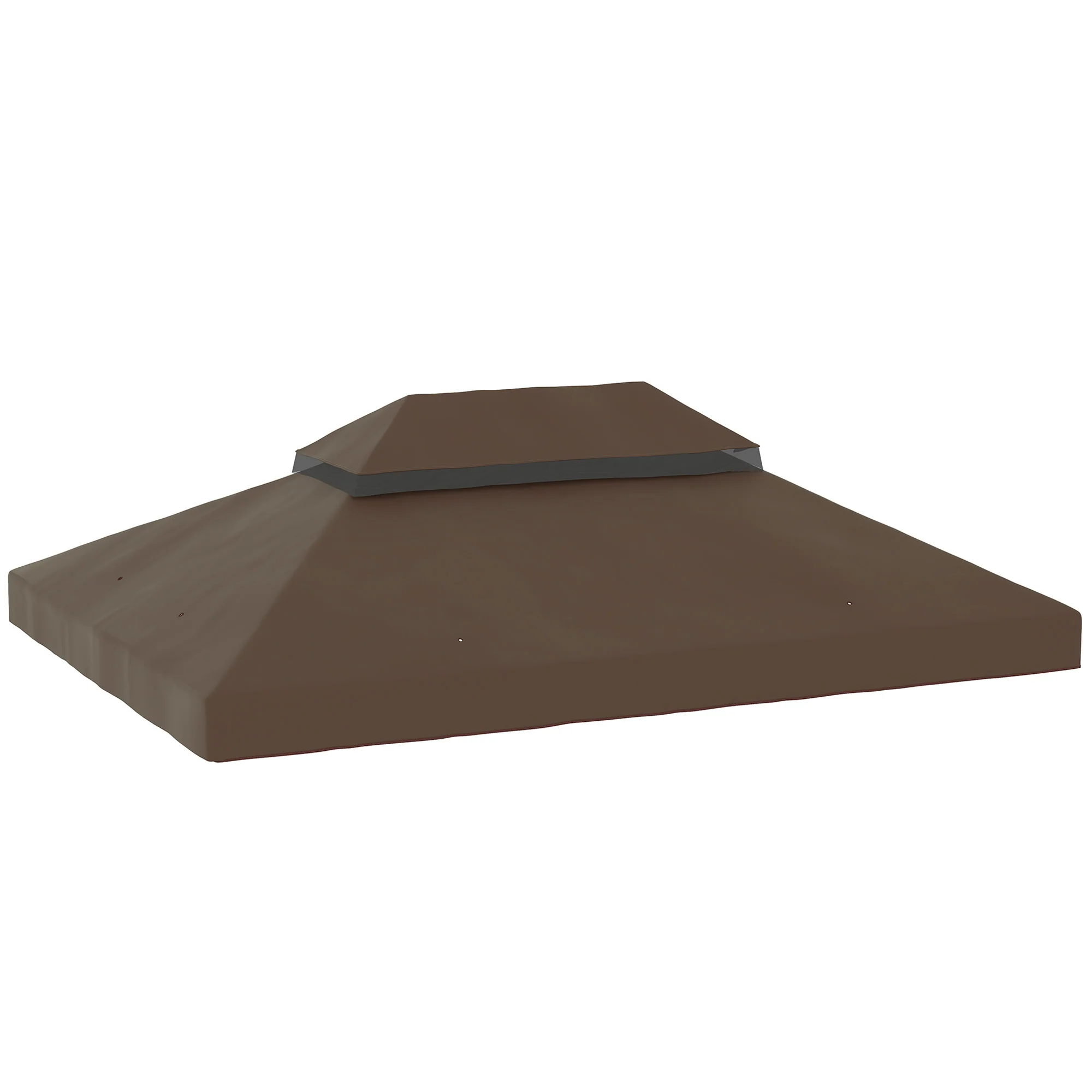 Outsunny Techo De Repuesto Para Cenador 4x3 M Con Techo Doble Café
