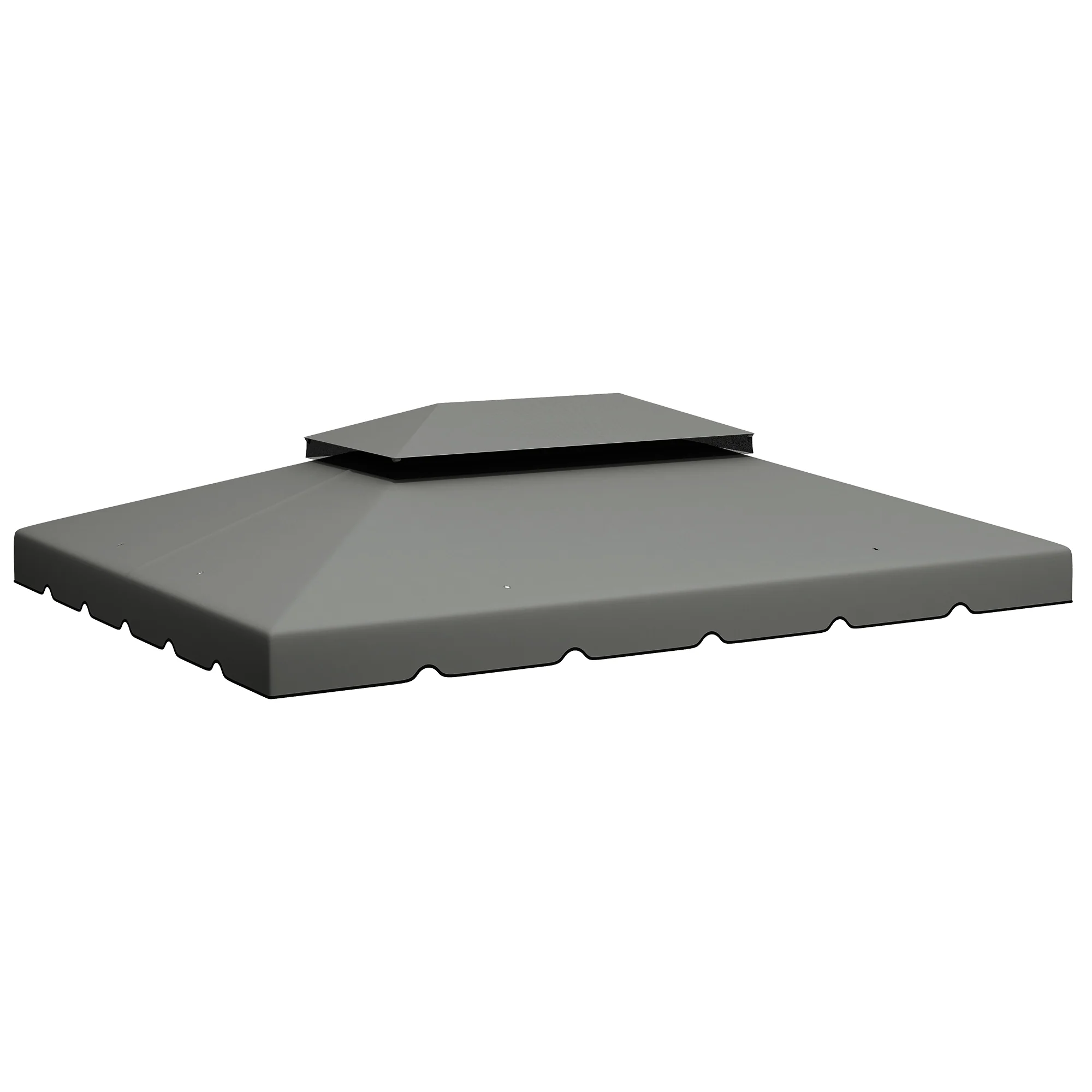 Outsunny Techo De Repuesto Para Cenador 4x3 M Techo Doble Drenaje Gris