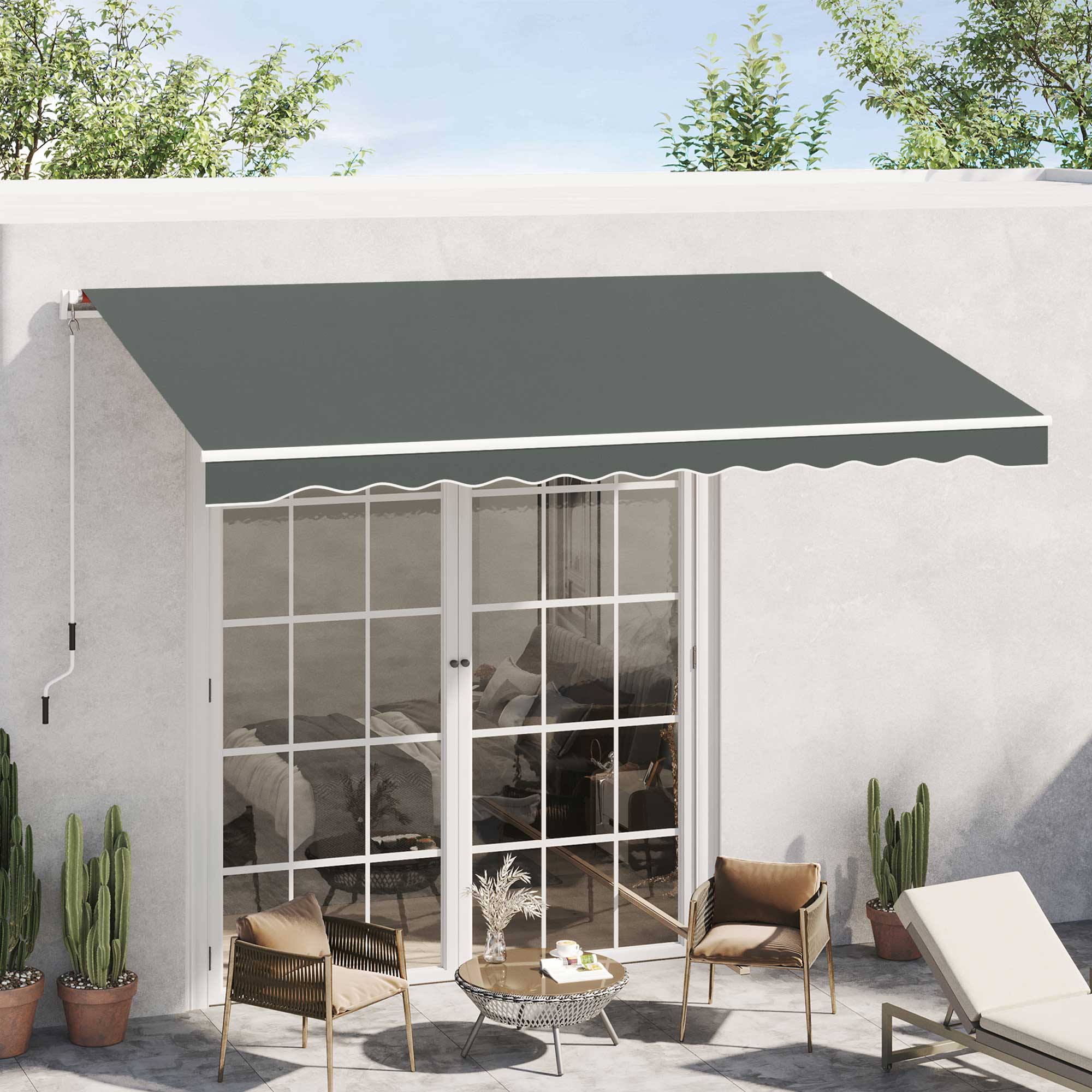 Outsunny Techo De Repuesto Para Toldo 382x240 Cm Protección Uv Gris - Image 2