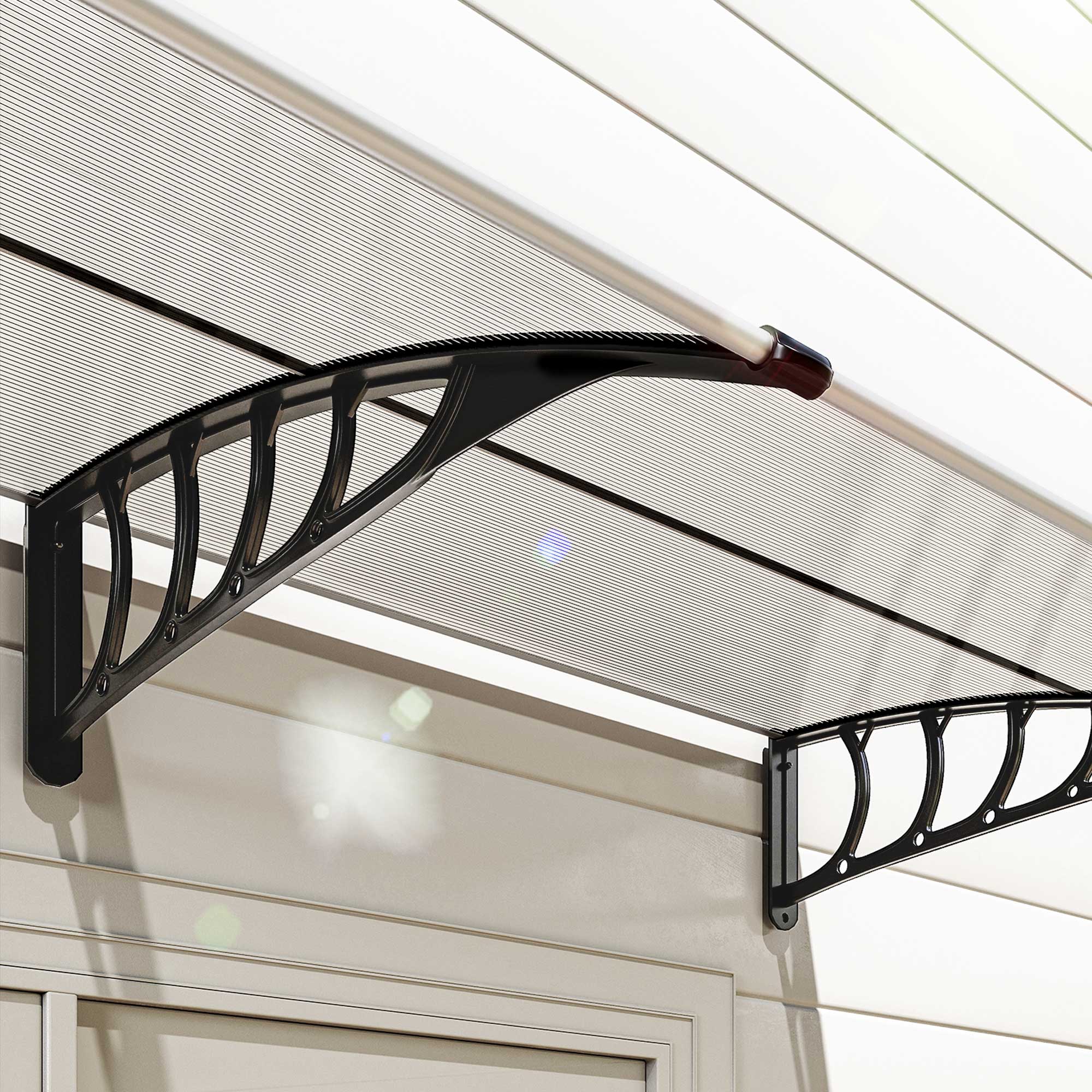 Outsunny Tejadillo De Protección 200x96 Cm Para Puertas Y Ventanas Transparente - Image 4