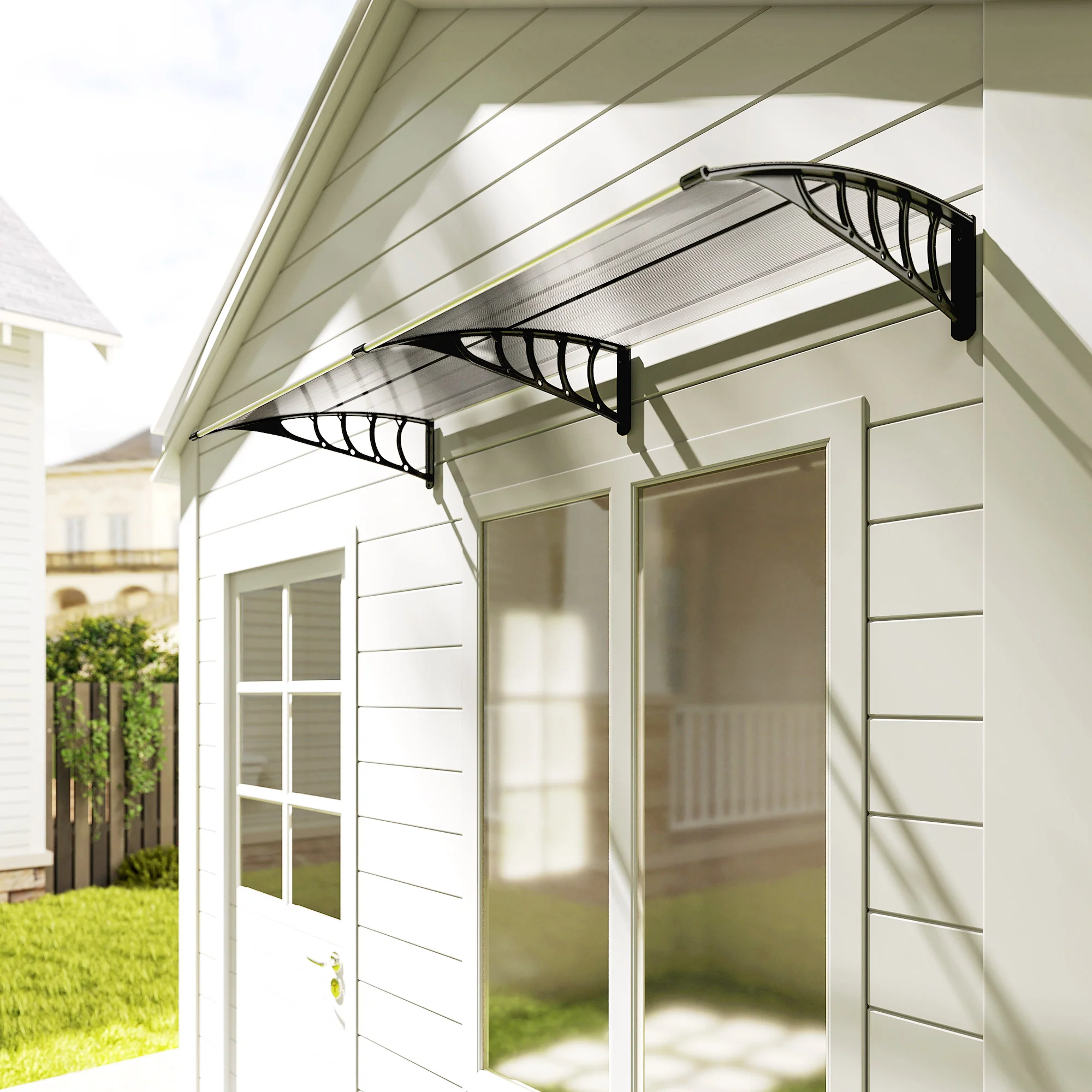 Outsunny Tejadillo De Protección 200x96 Cm Para Puertas Y Ventanas Transparente - Image 5