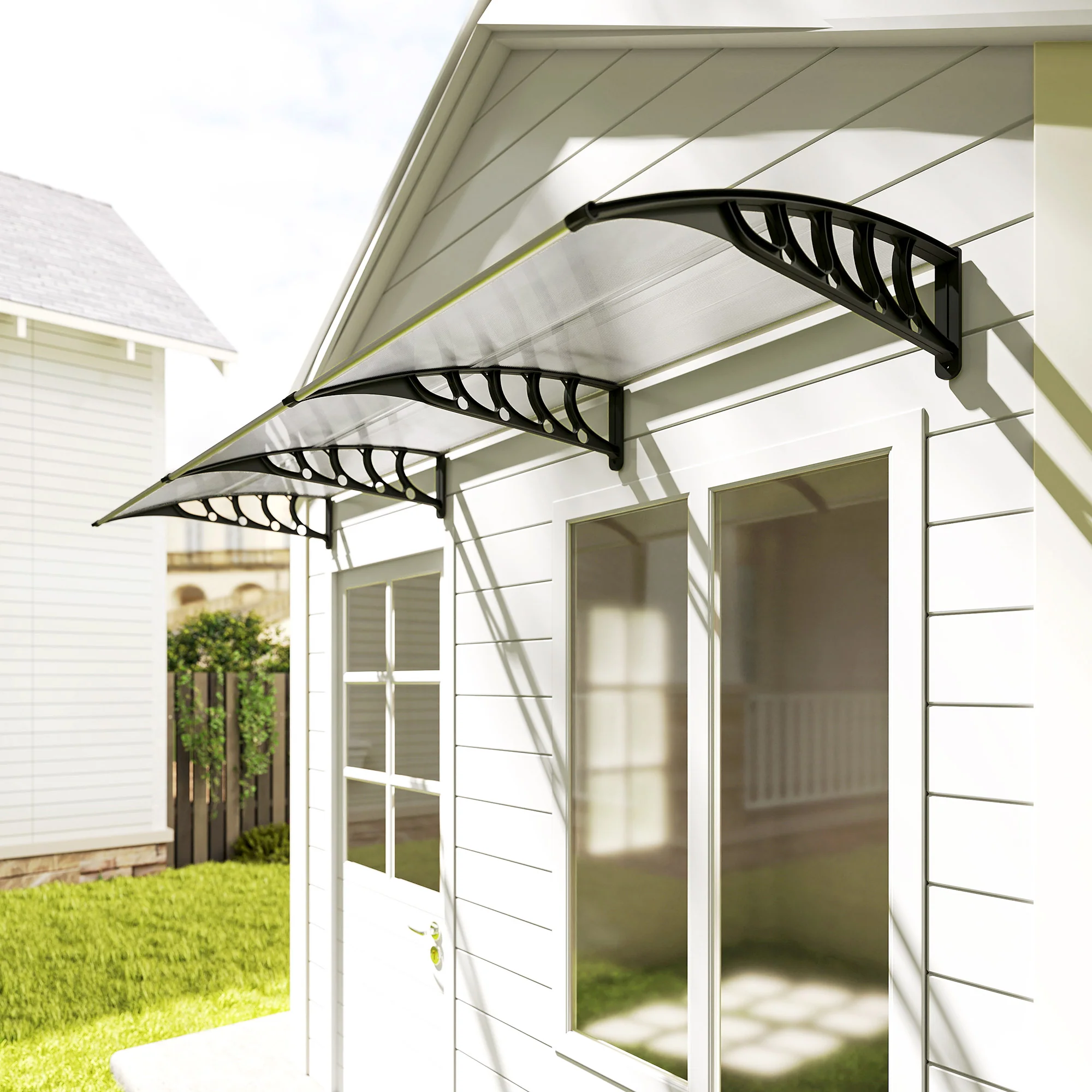 Outsunny Tejadillo De Protección 303x96 Cm Marquesina Exterior Para Puertas - Image 5
