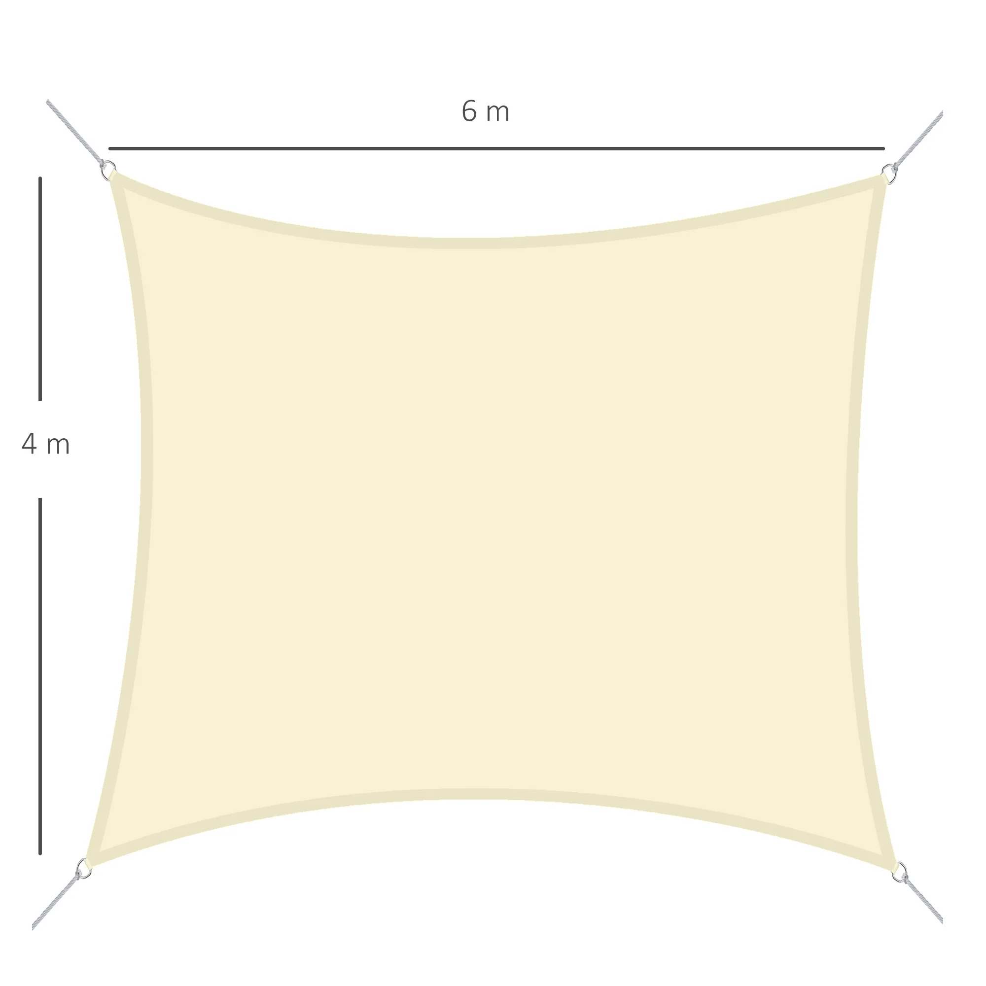 Outsunny Toldo De Vela Rectangular Para Jardín Y Exterior - Image 3