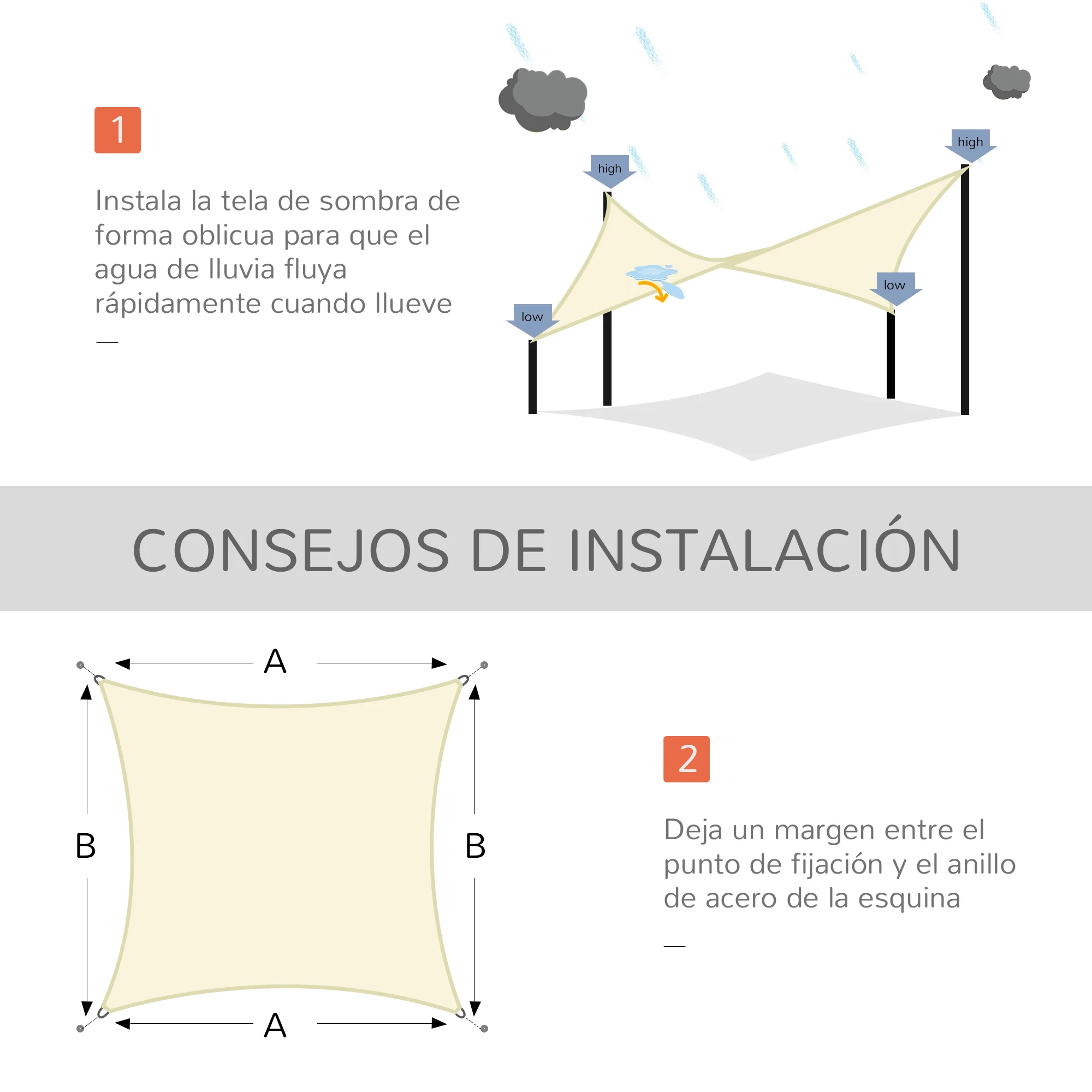 Outsunny Toldo De Vela Rectangular Para Jardín Y Exterior - Image 6