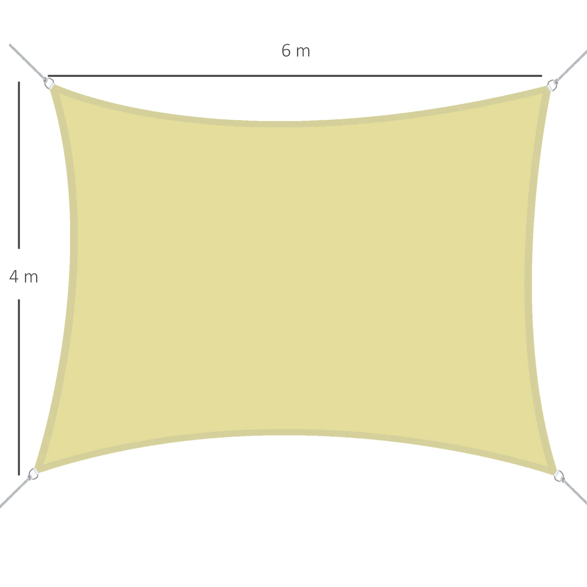 Outsunny Toldo De Vela Rectangular Para Jardín Y Exterior Repelente Al Agua - Image 3