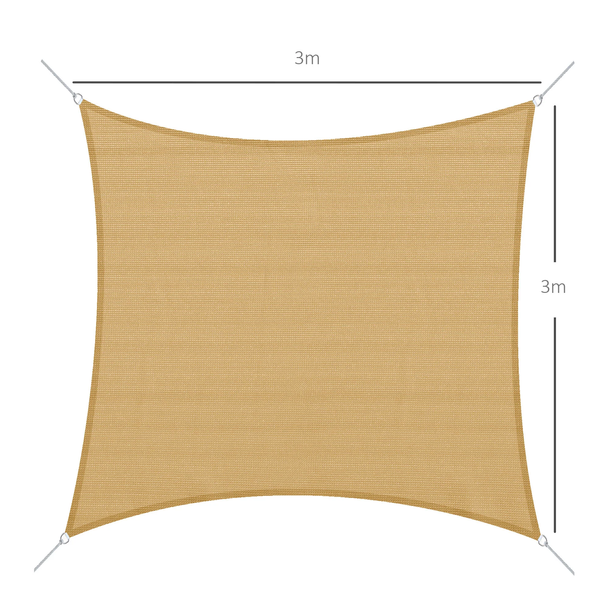 Outsunny Toldo De Vela Sombrilla Parasol Rectángulo Tejido De Poliester 185 G/m² - Image 3