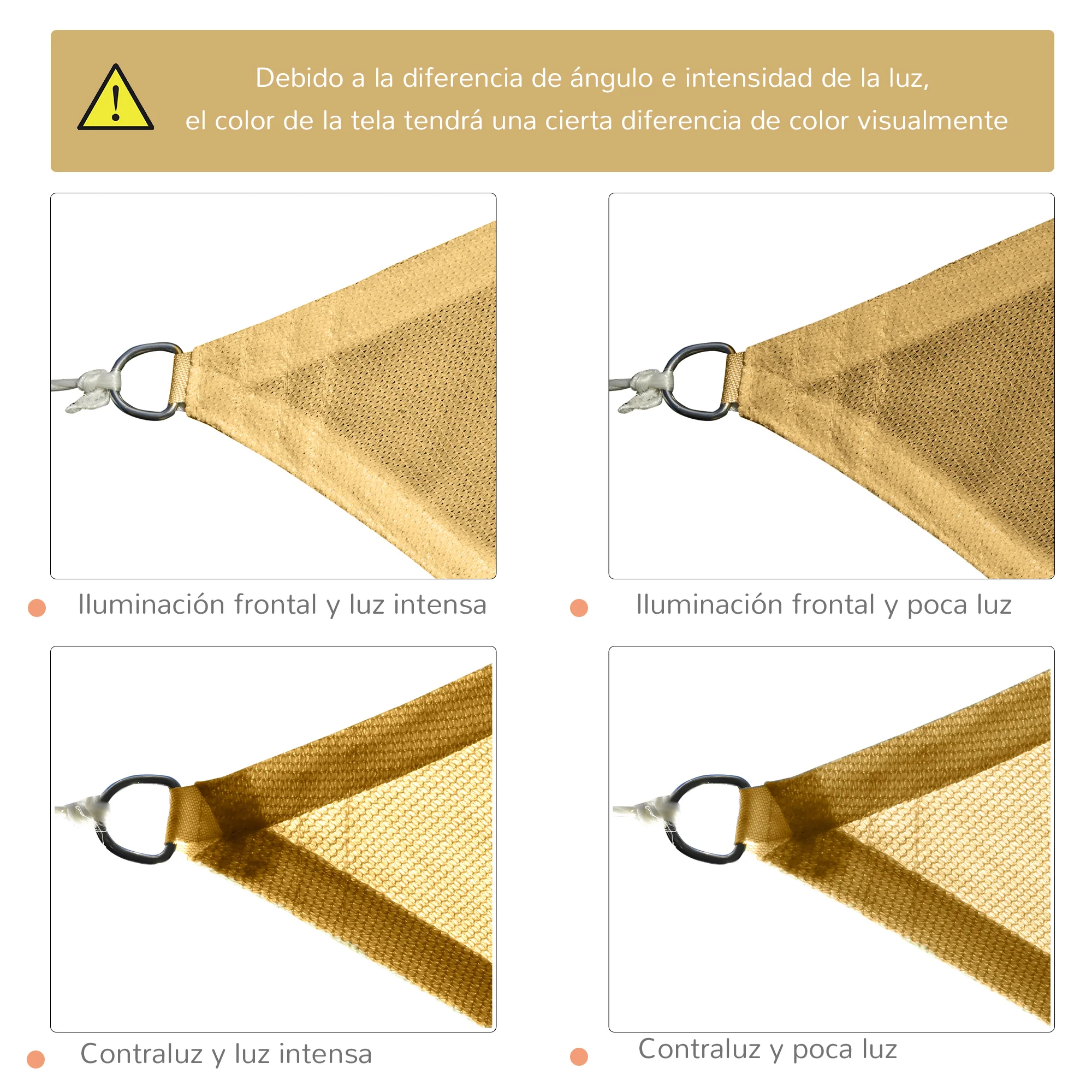 Outsunny Toldo De Vela Sombrilla Parasol Rectángulo Tejido De Poliester 185 G/m² - Image 6