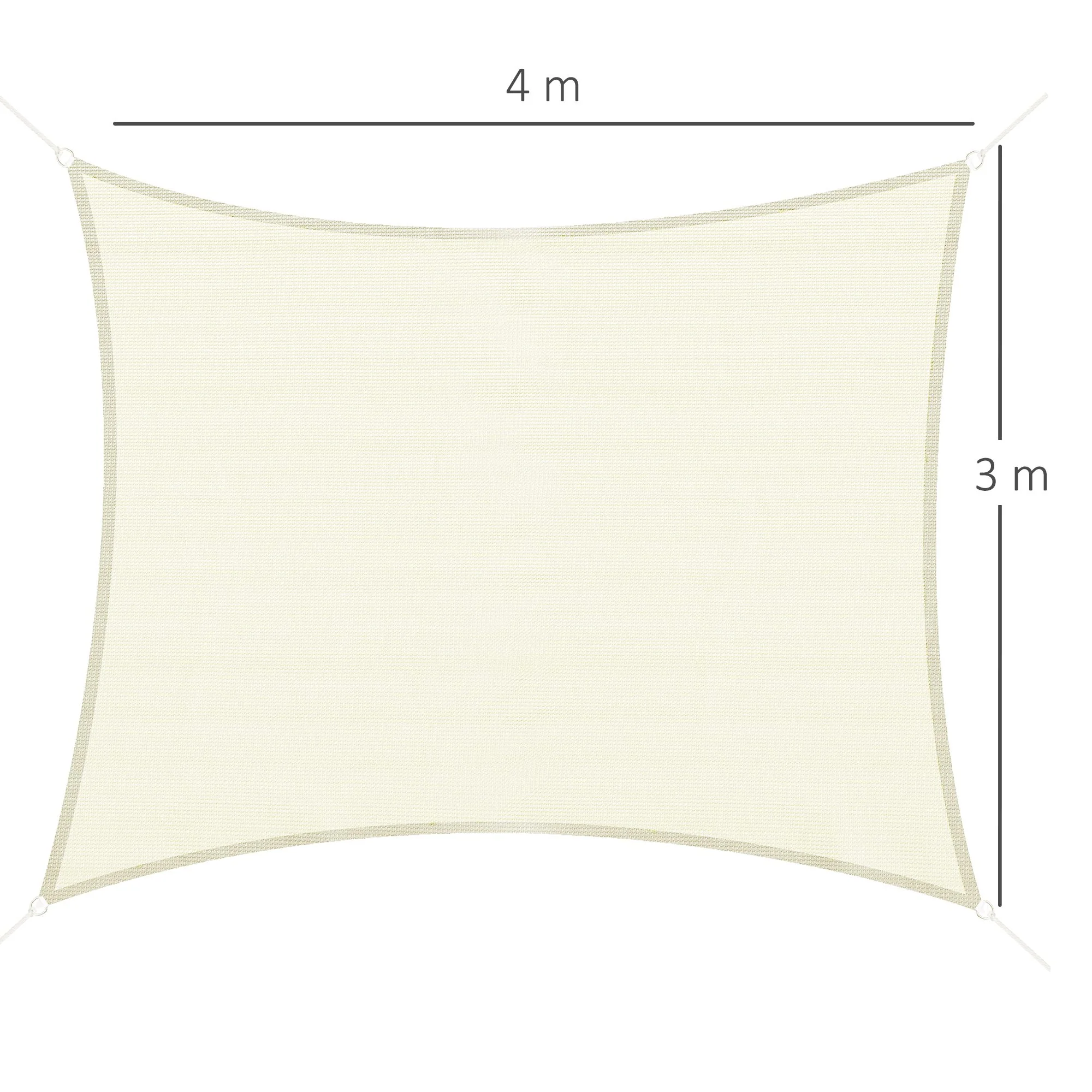 Outsunny Toldo De Vela Sombrilla Parasol Rectángulo Tejido De Poliester 185 G/m² - Image 3