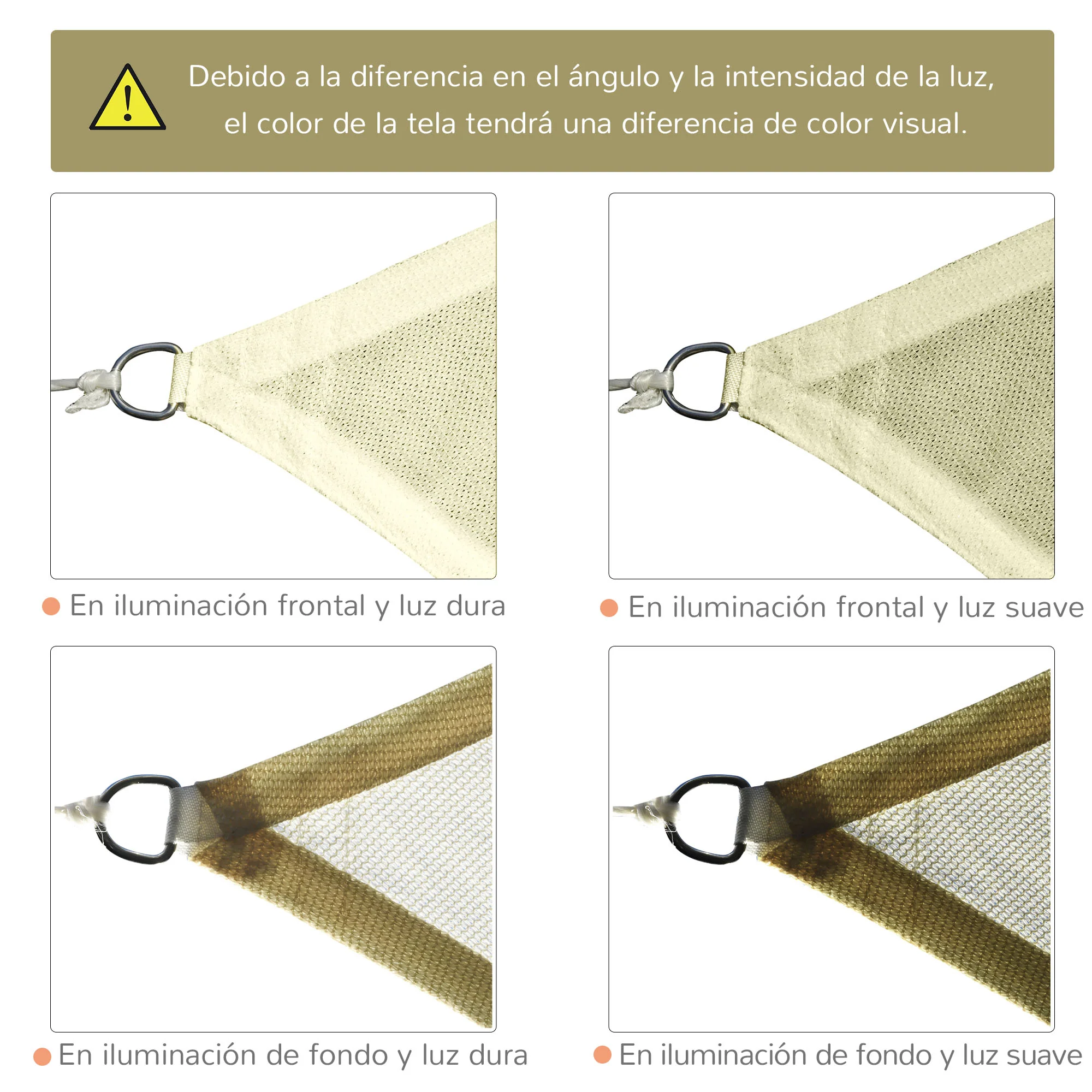Outsunny Toldo De Vela Sombrilla Parasol Rectángulo Tejido De Poliester 185 G/m² - Image 6