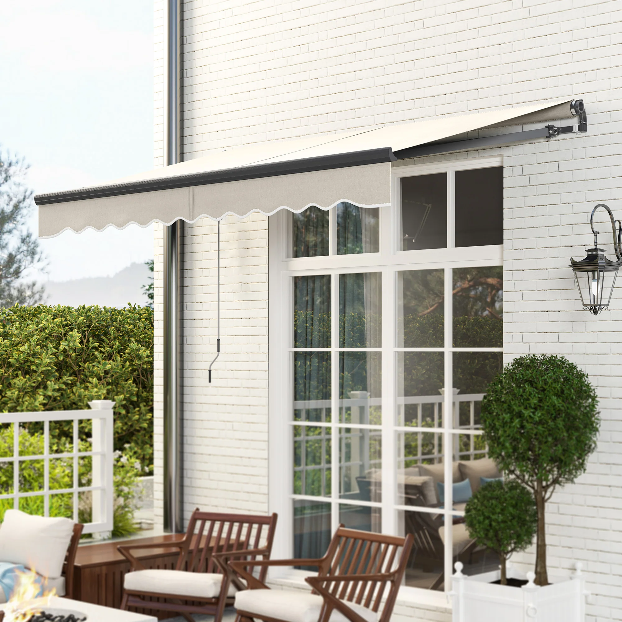 Outsunny Toldo Eléctrico Retráctil Con Mando A Distancia 3x2,5 M Crema - Image 5