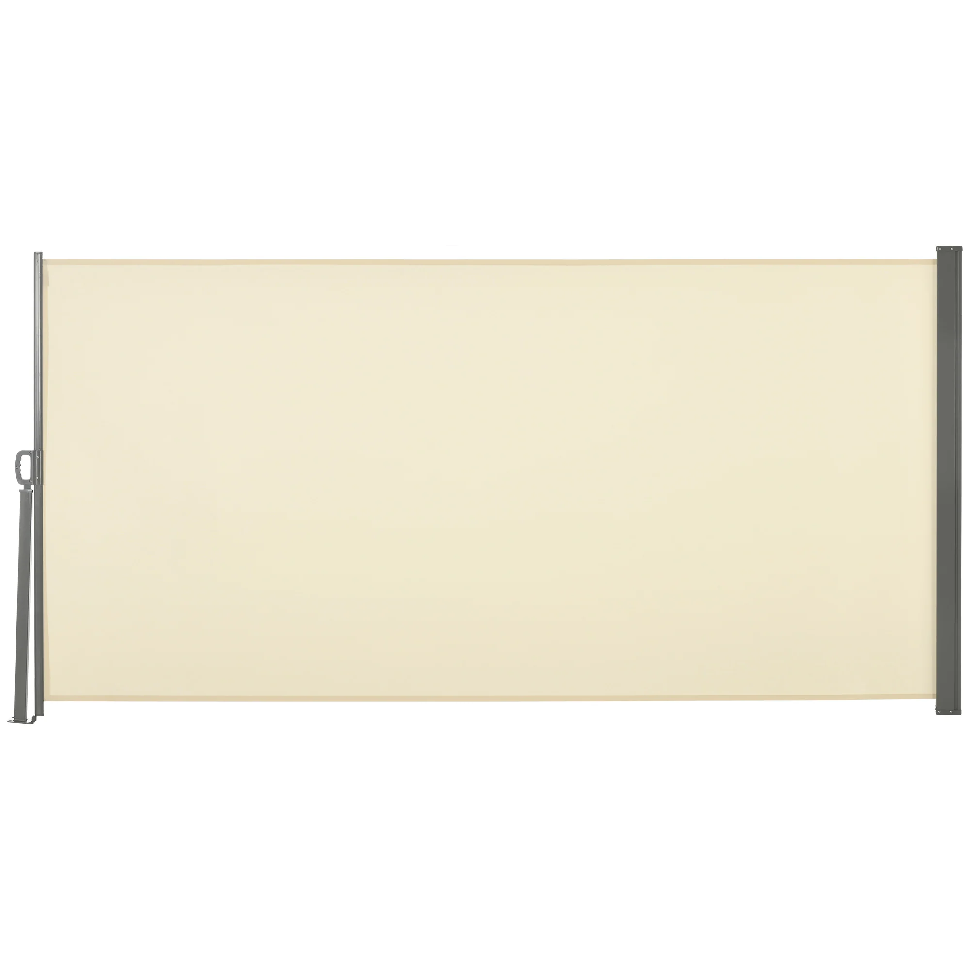 Outsunny Toldo Lateral Retráctil 300x160cm Pantalla Enrollable Para Jardín Crema