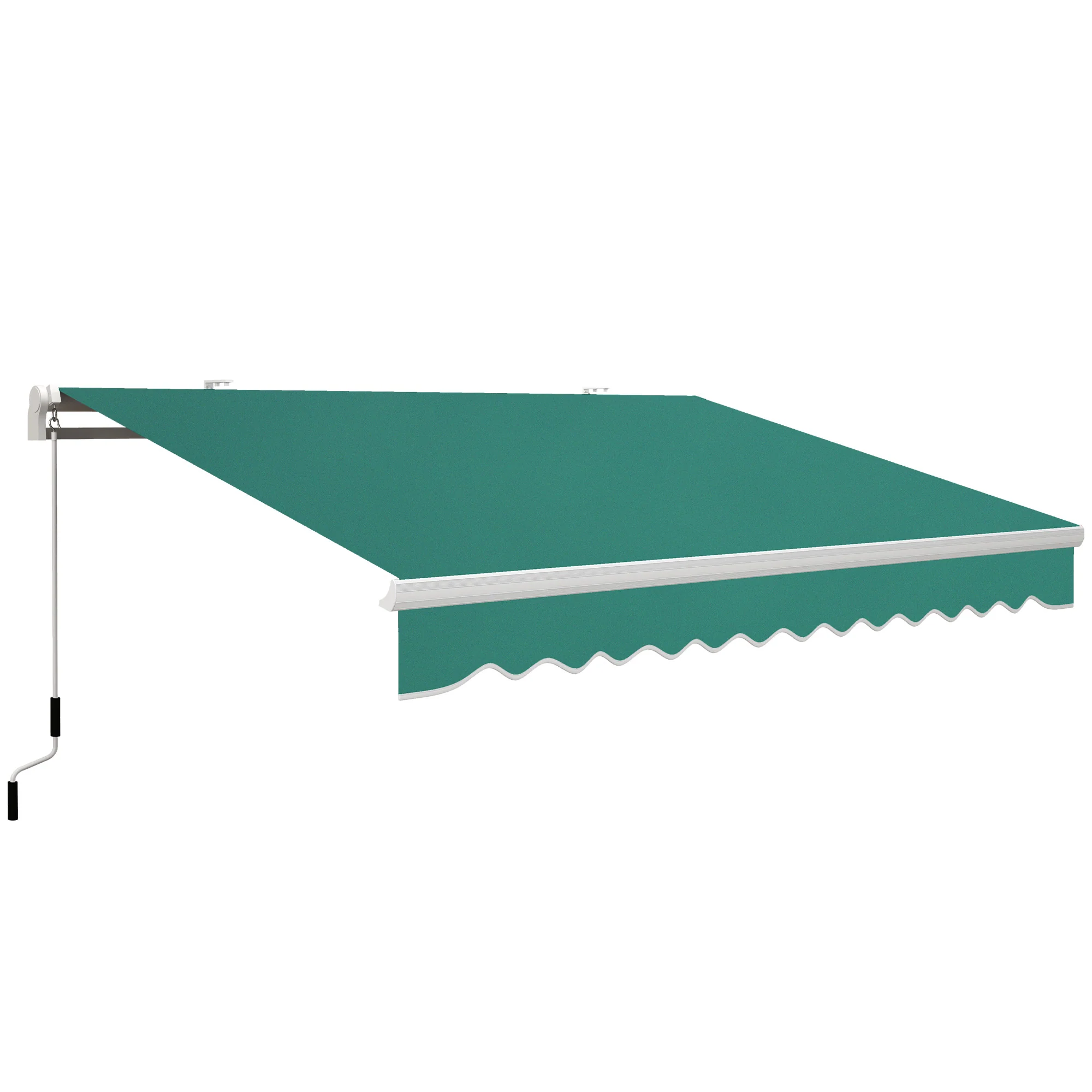 Outsunny Toldo Manual Plegable De Aluminio Con Manivela 395x245 Cm Verde