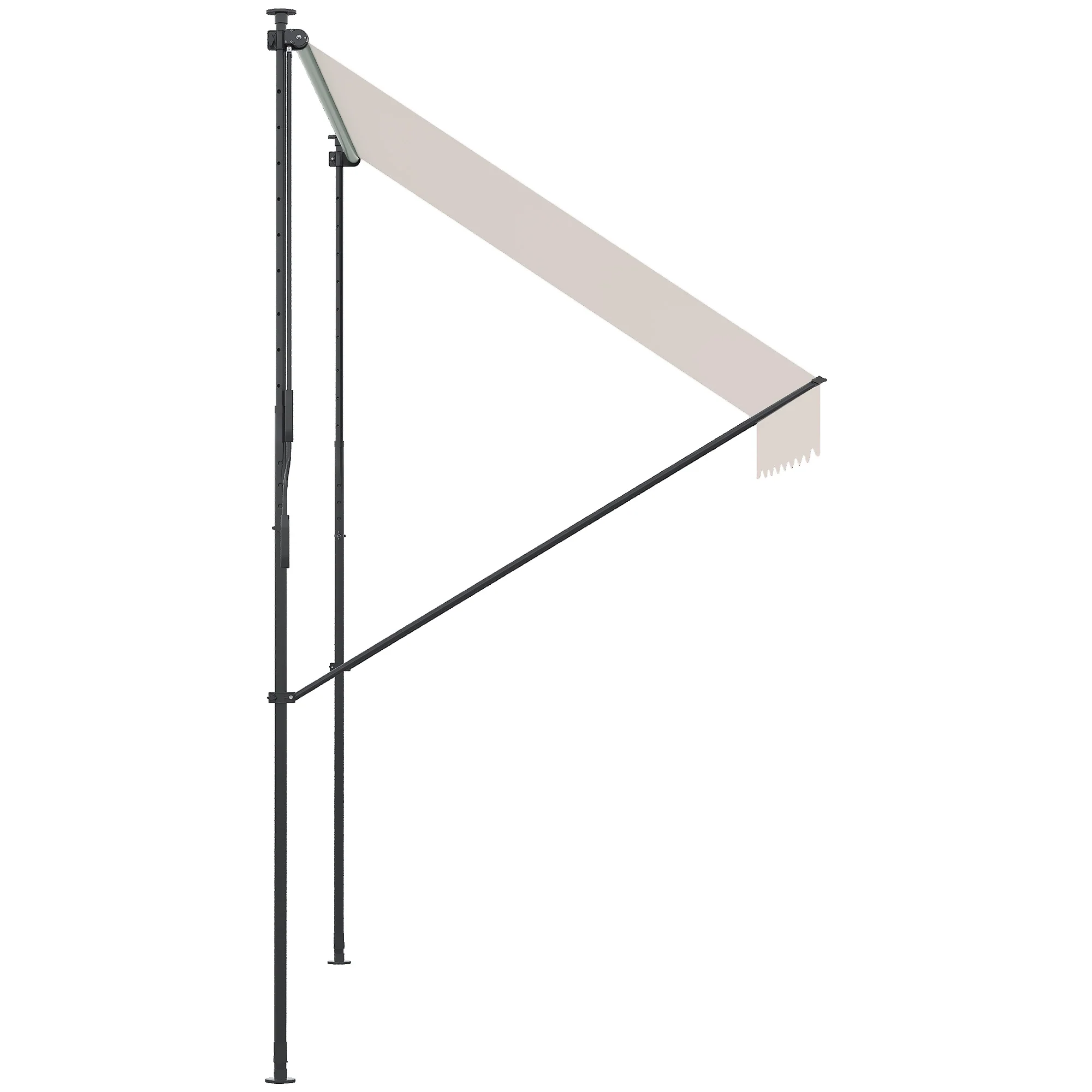 Outsunny Toldo Manual Retráctil 200x175x210-310cm Manivela Protecciónuv40+ Crema - Image 5