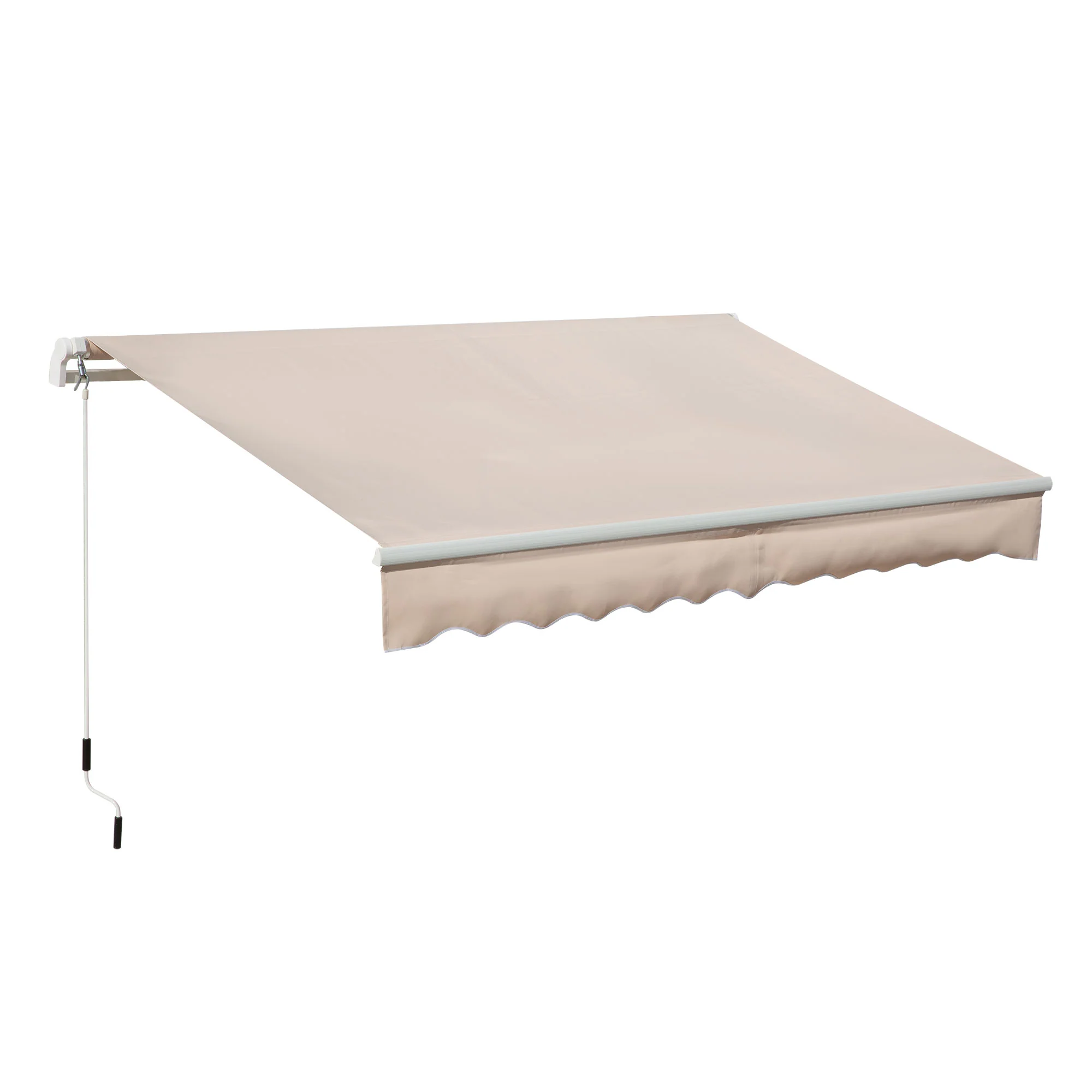 Outsunny Toldo Manual Retráctil 295x200 Cm Con Manivela De Metal Beige