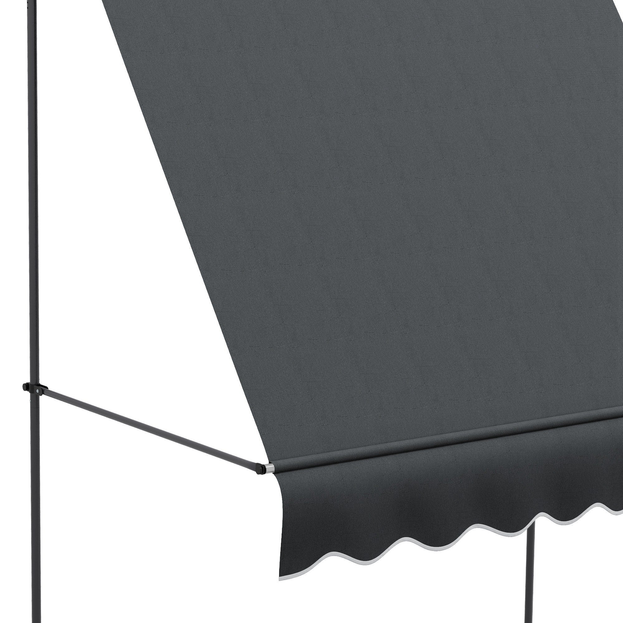 Outsunny Toldo Manual Retráctil Con Manivela 200x120x210-300 Cm Gris Oscuro - Image 5