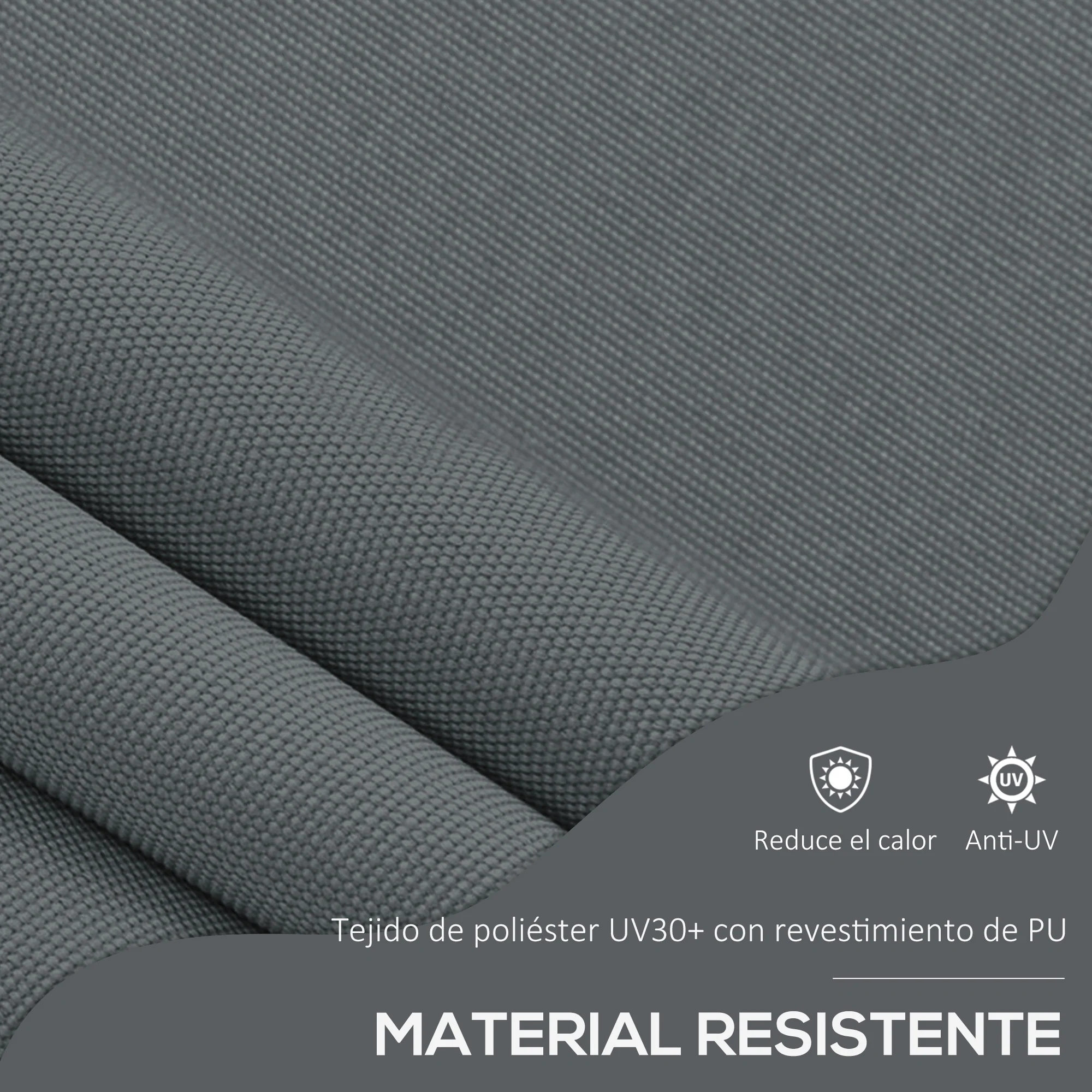Outsunny Toldo Manual Retráctil Con Manivela 200x120x210-300 Cm Gris Oscuro - Image 6