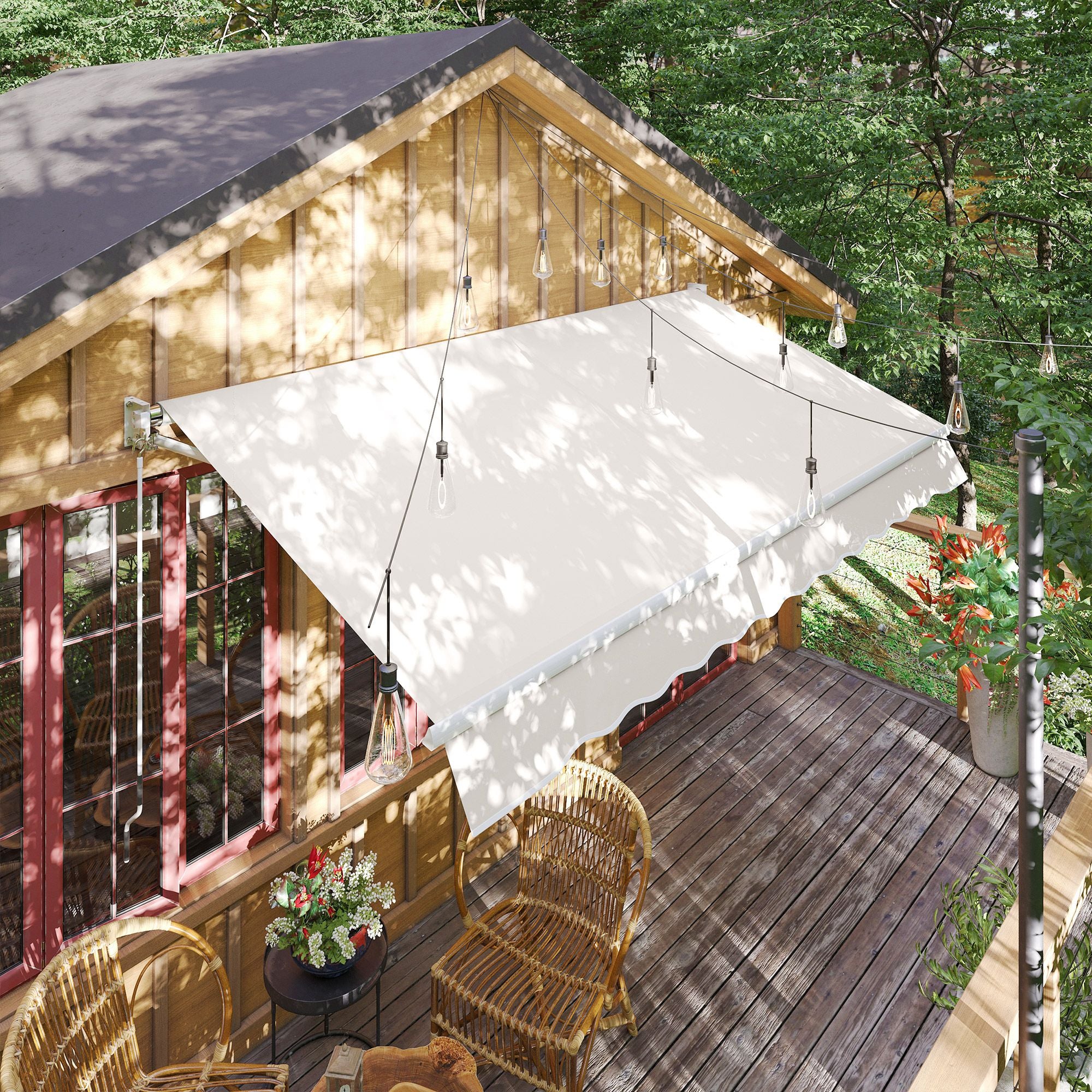 Outsunny Toldo Manual Retráctil Con Manivela 200x295 Cm Protección Solar Uv50+ - Image 2