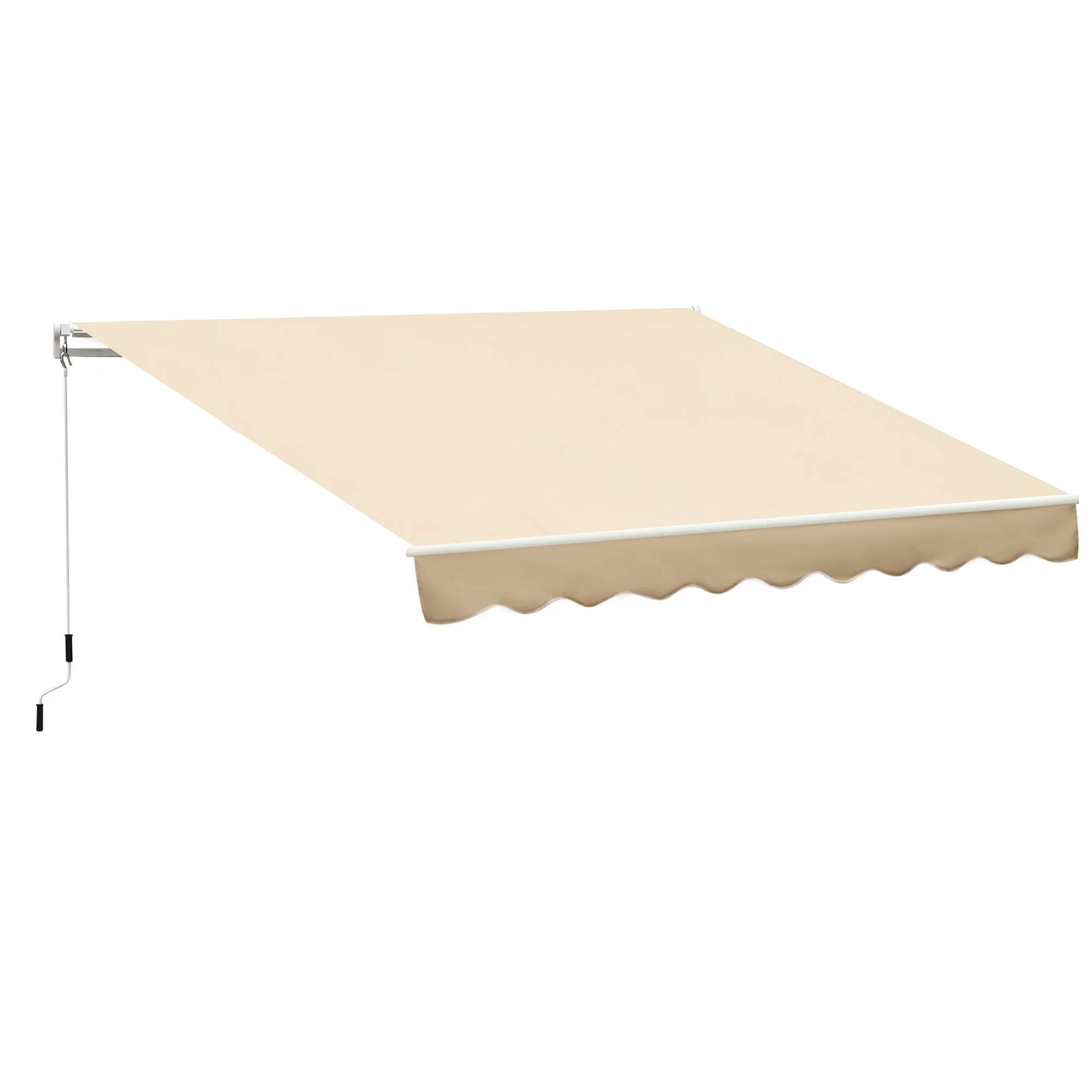 Outsunny Toldo Manual Retráctil Plegable Con Manivela Exterior 295x245 Cm Beige