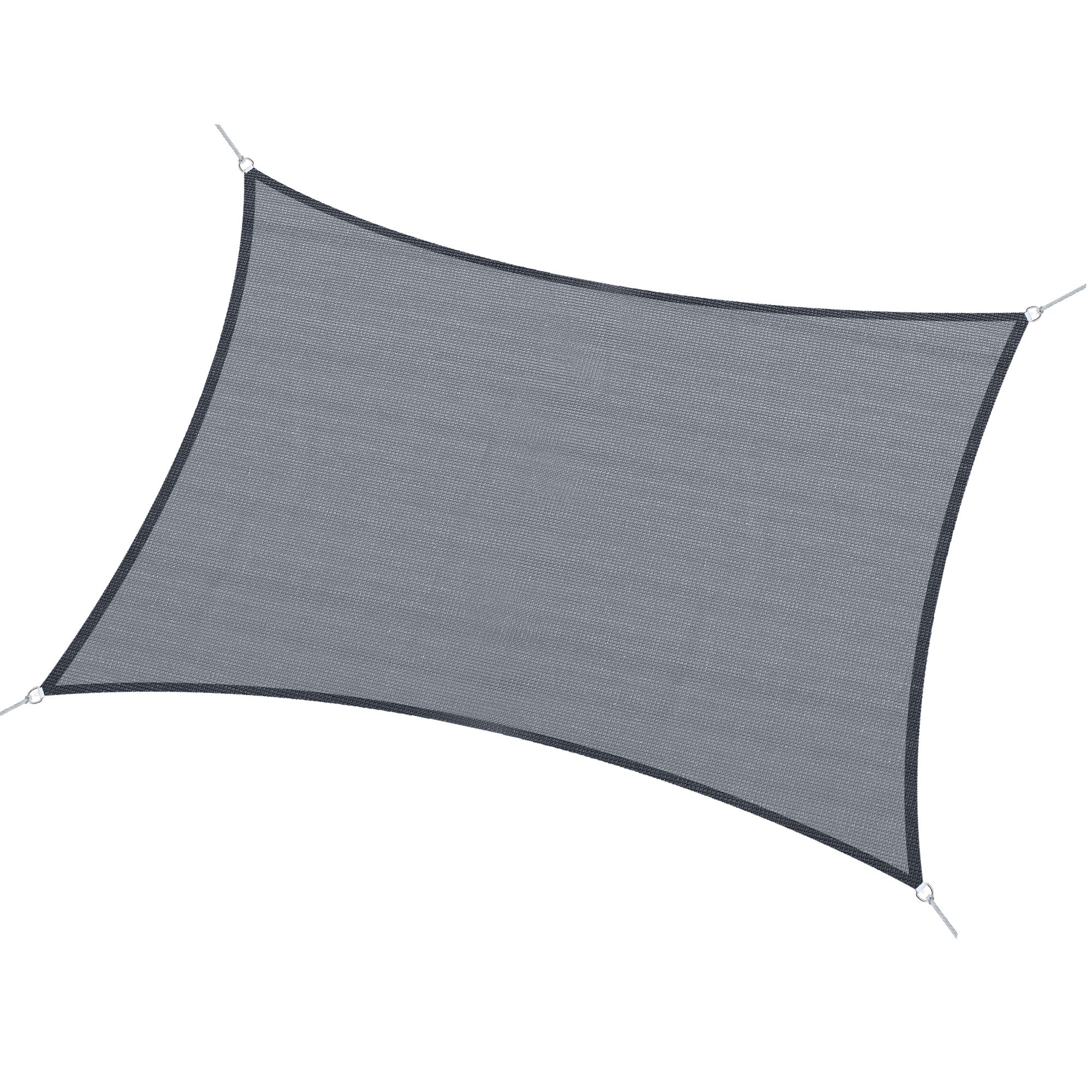 Outsunny Toldo Vela De Sombra Rectangular 4x6 M De Hdpe Gris