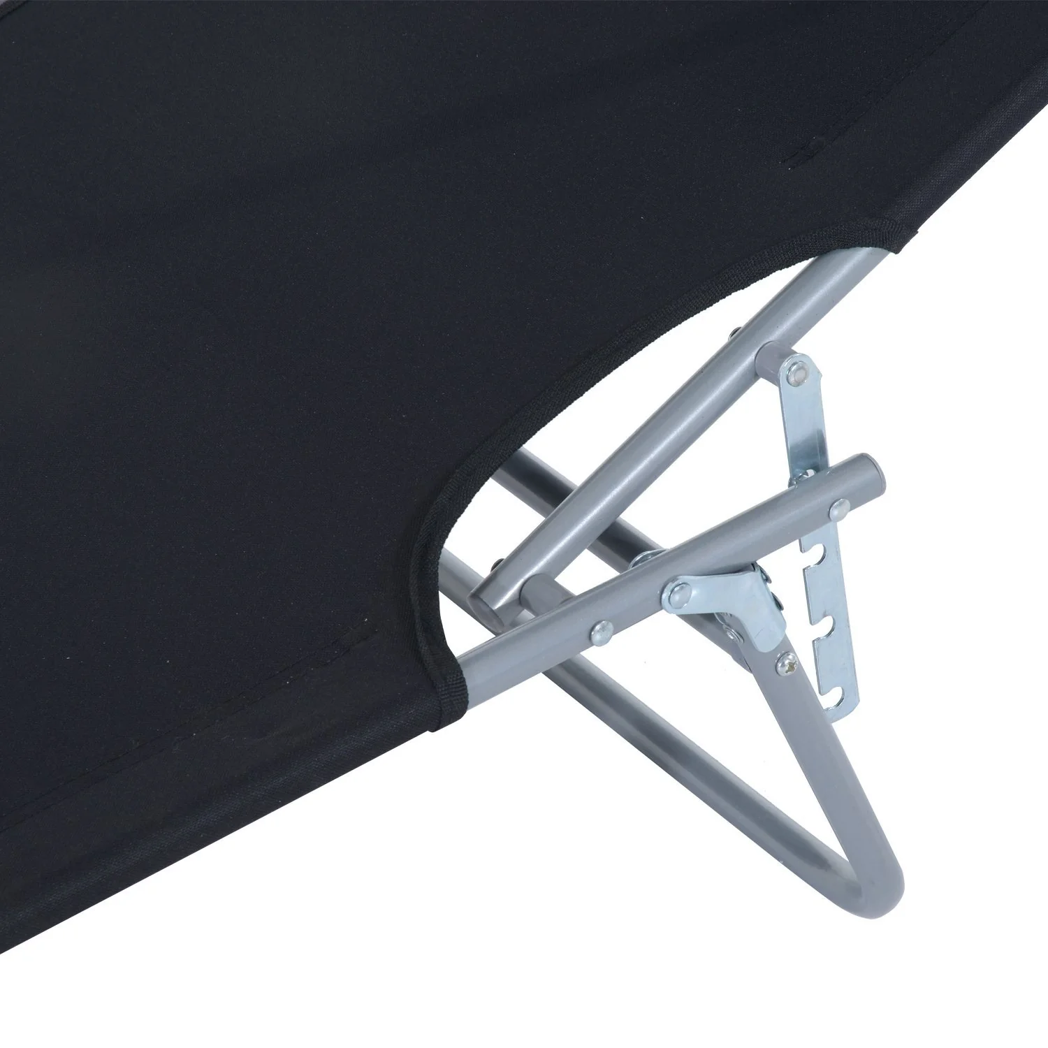 Outsunny Tumbona De Jardín Plegable Con Toldo Desmontable 187x58x36 Cm Negro - Image 5