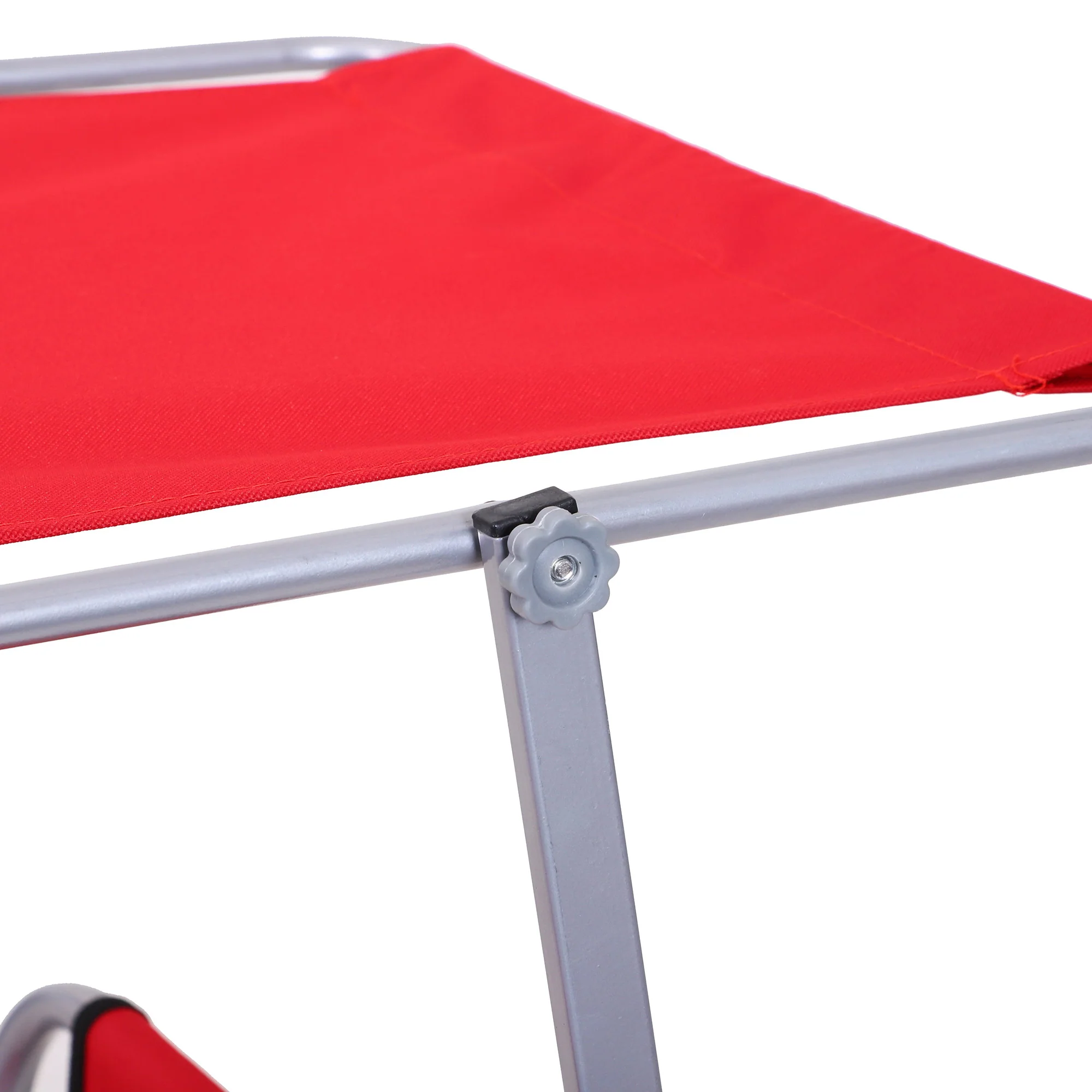 Outsunny Tumbona Plegable Con Toldo Desmontable Respaldo Ajustable Rojo - Image 4