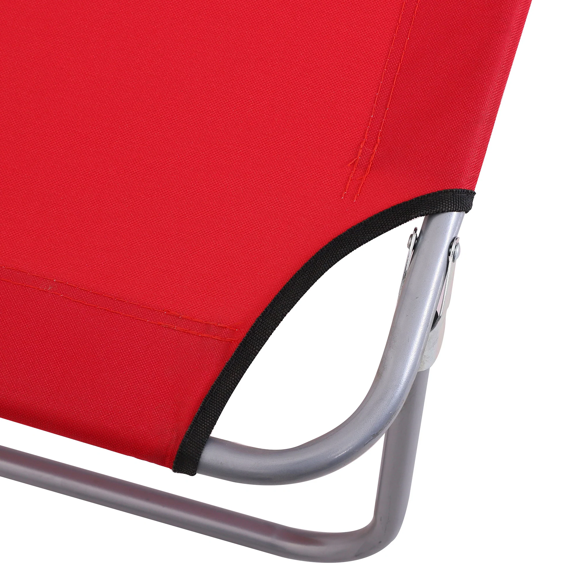 Outsunny Tumbona Plegable Con Toldo Desmontable Respaldo Ajustable Rojo - Image 5
