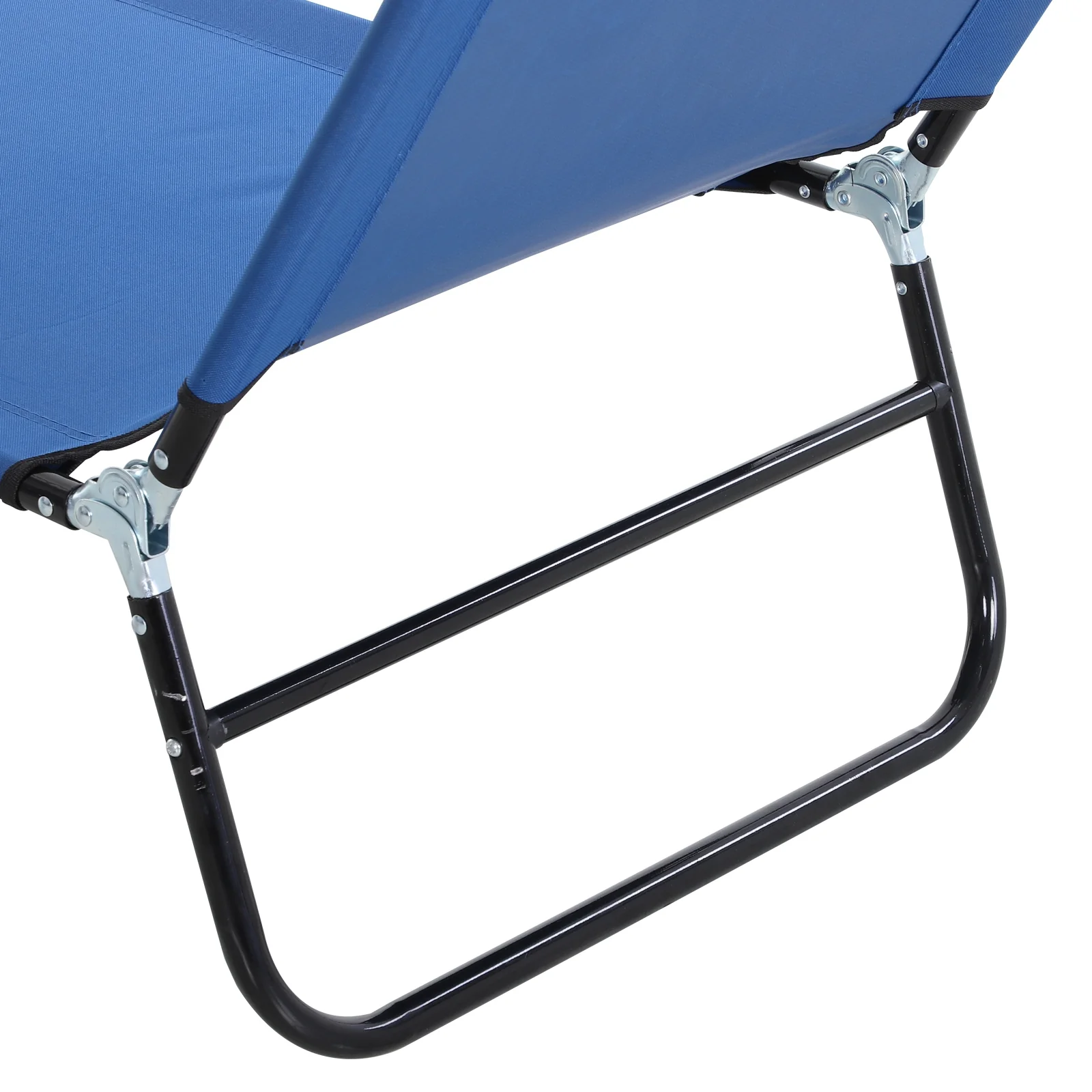 Outsunny Tumbona Plegable Reclinable Ajustable De 5 Posiciones 188x56x28cm Azul - Image 5