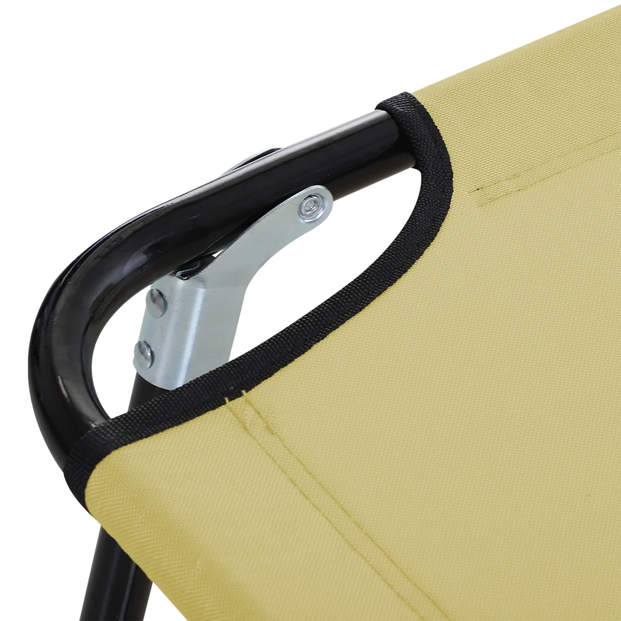 Outsunny Tumbona Plegable Reclinable Ajustable De 5 Posiciones 188x56x28cm Beige - Image 4