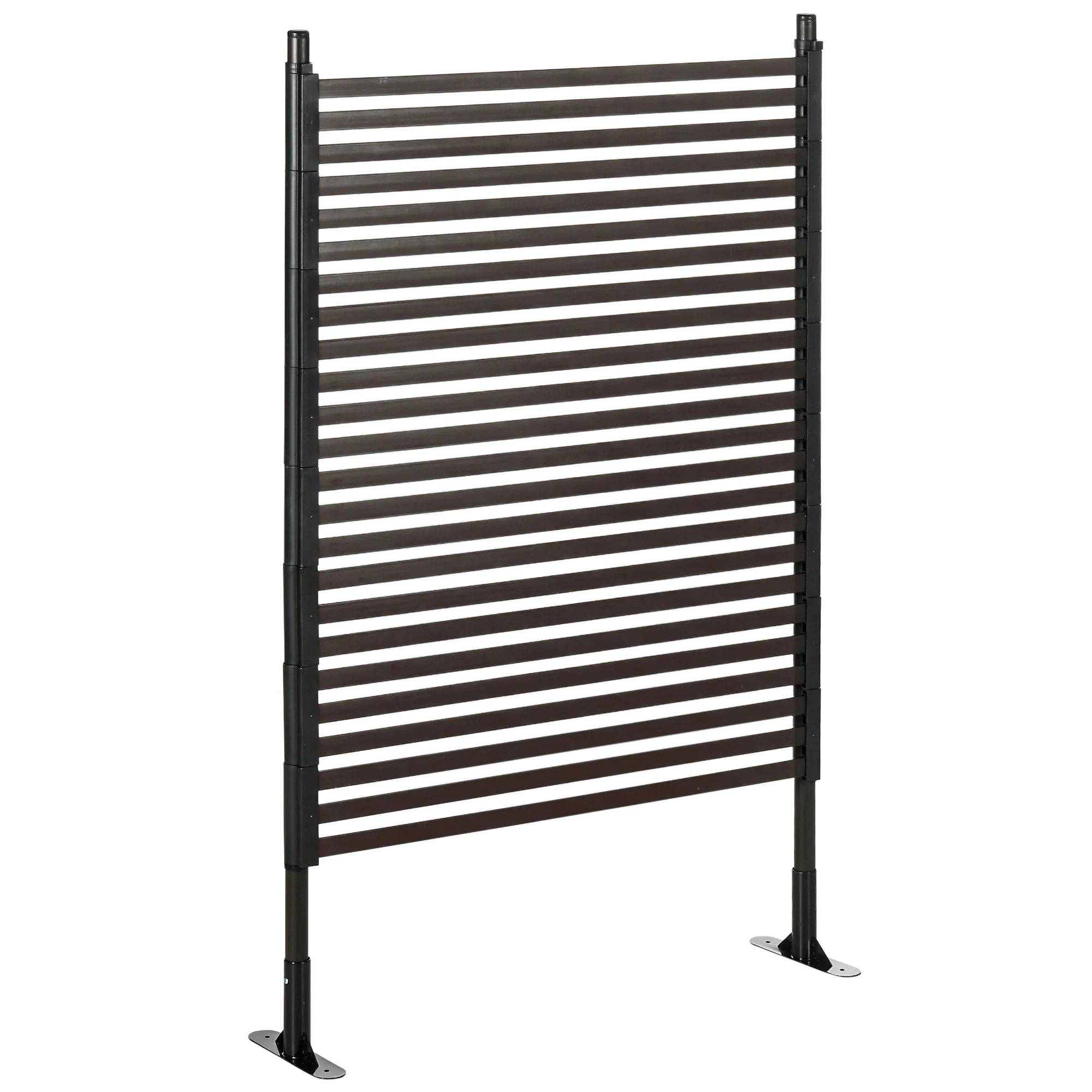 Outsunny Valla De Jardín De Acero Con Revestimiento De Pe 93x22x150 Cm Marrón