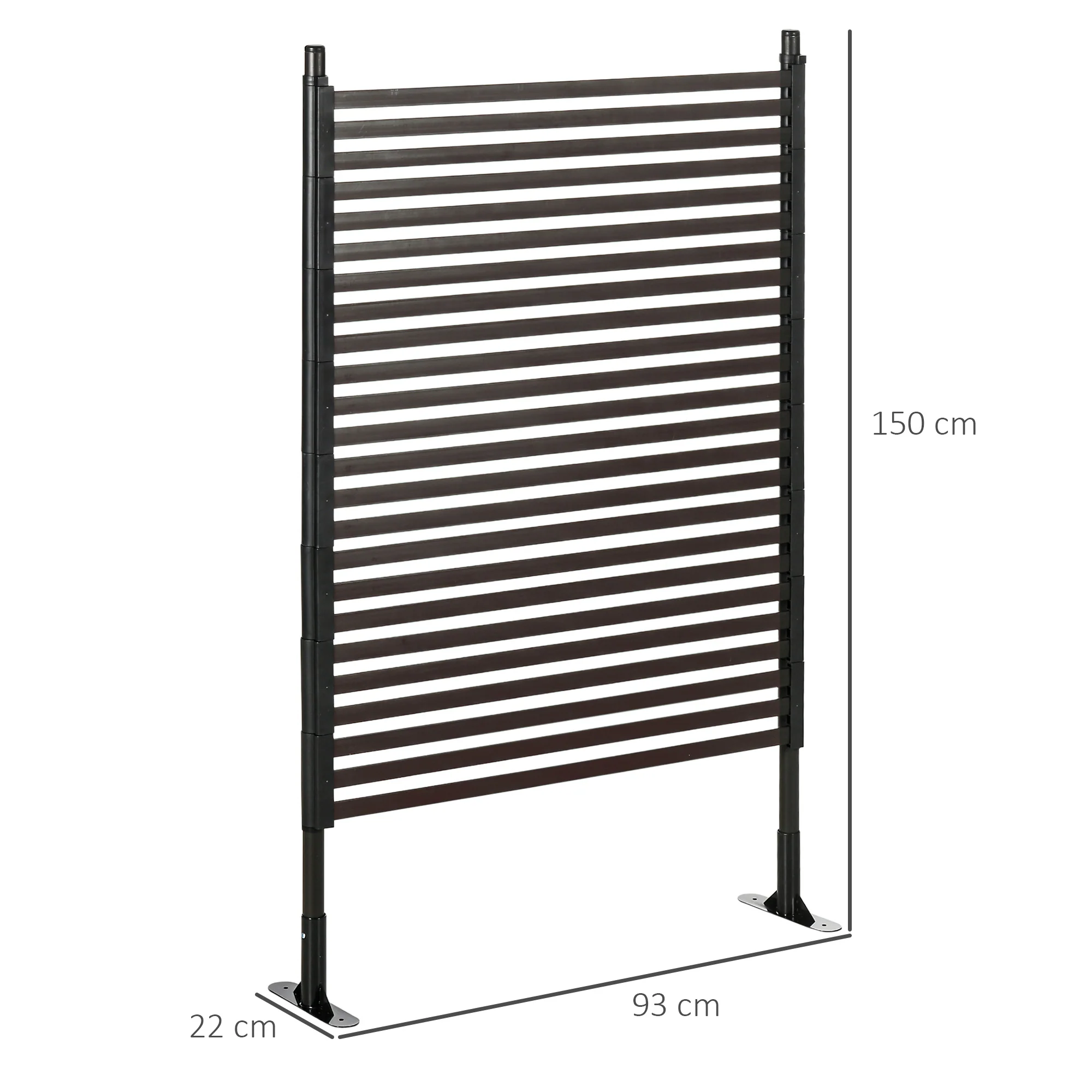 Outsunny Valla De Jardín De Acero Con Revestimiento De Pe 93x22x150 Cm Marrón - Image 3