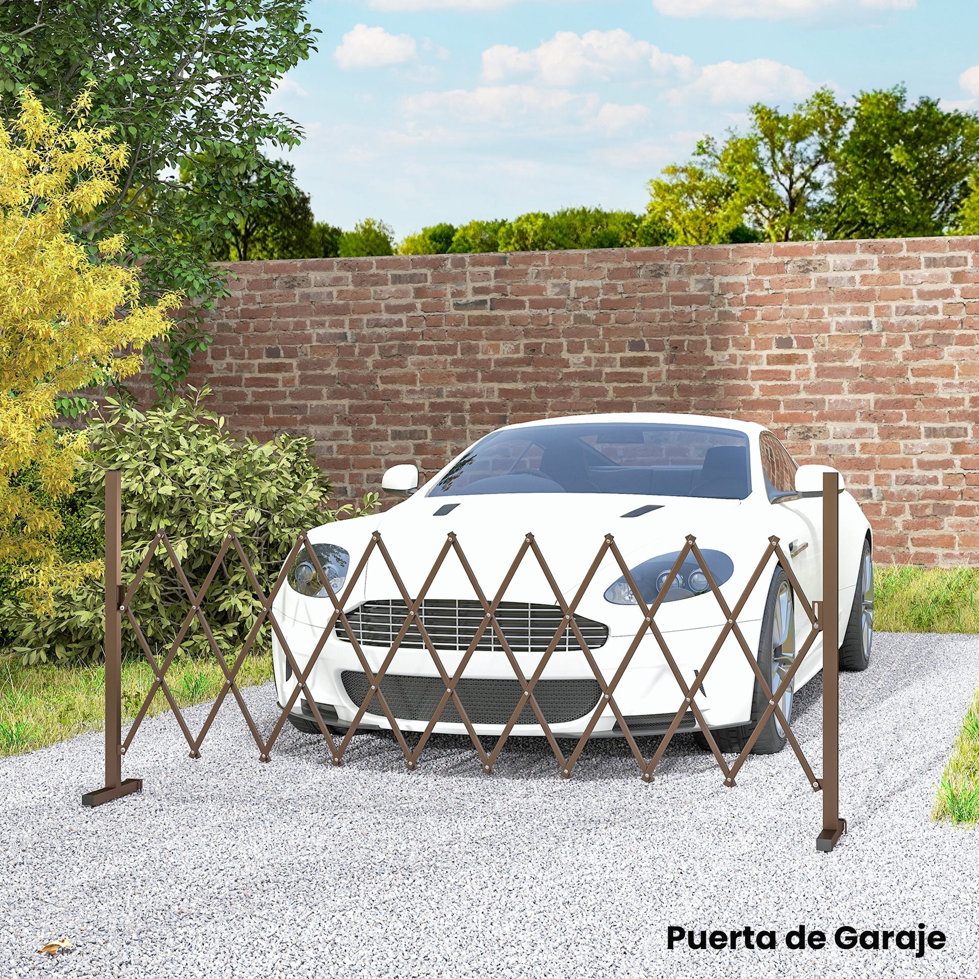 Outsunny Valla De Jardín Exterior Extensible De Aleación De Aluminio Café Oscuro - Image 6