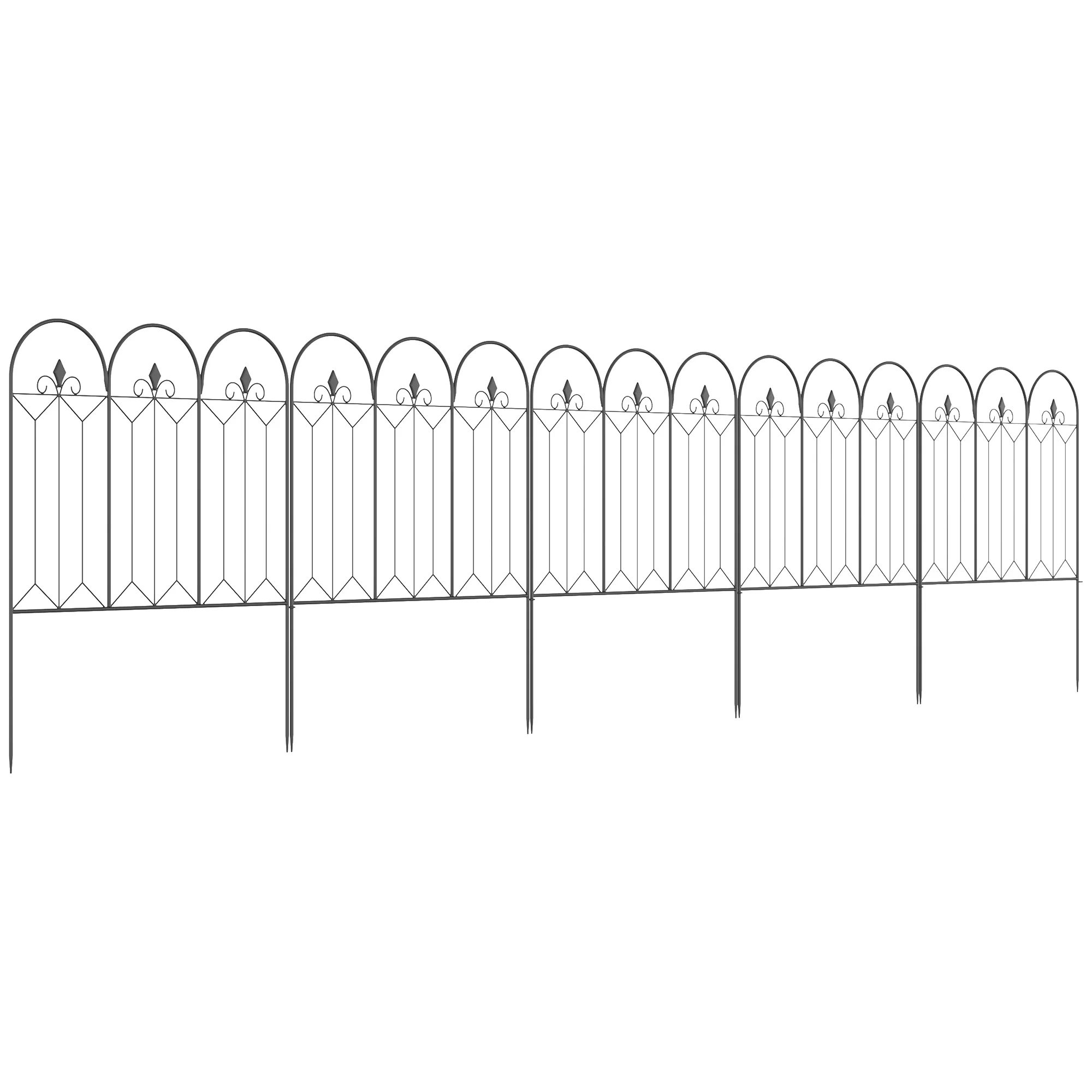 Outsunny Vallas De Jardín 305x79,5 Cm De Metal Combinación Libre Negro