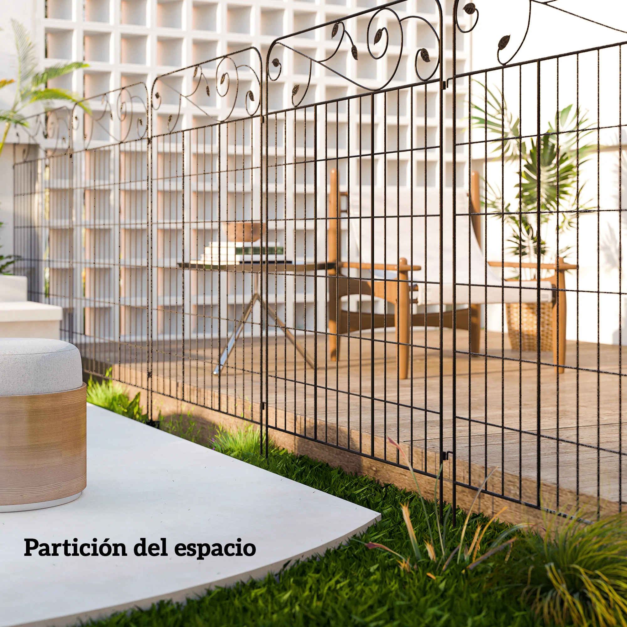 Outsunny Vallas De Jardín Exterior De 4 Paneles 88x110 Cm Con Ángulo Ajustable - Image 6