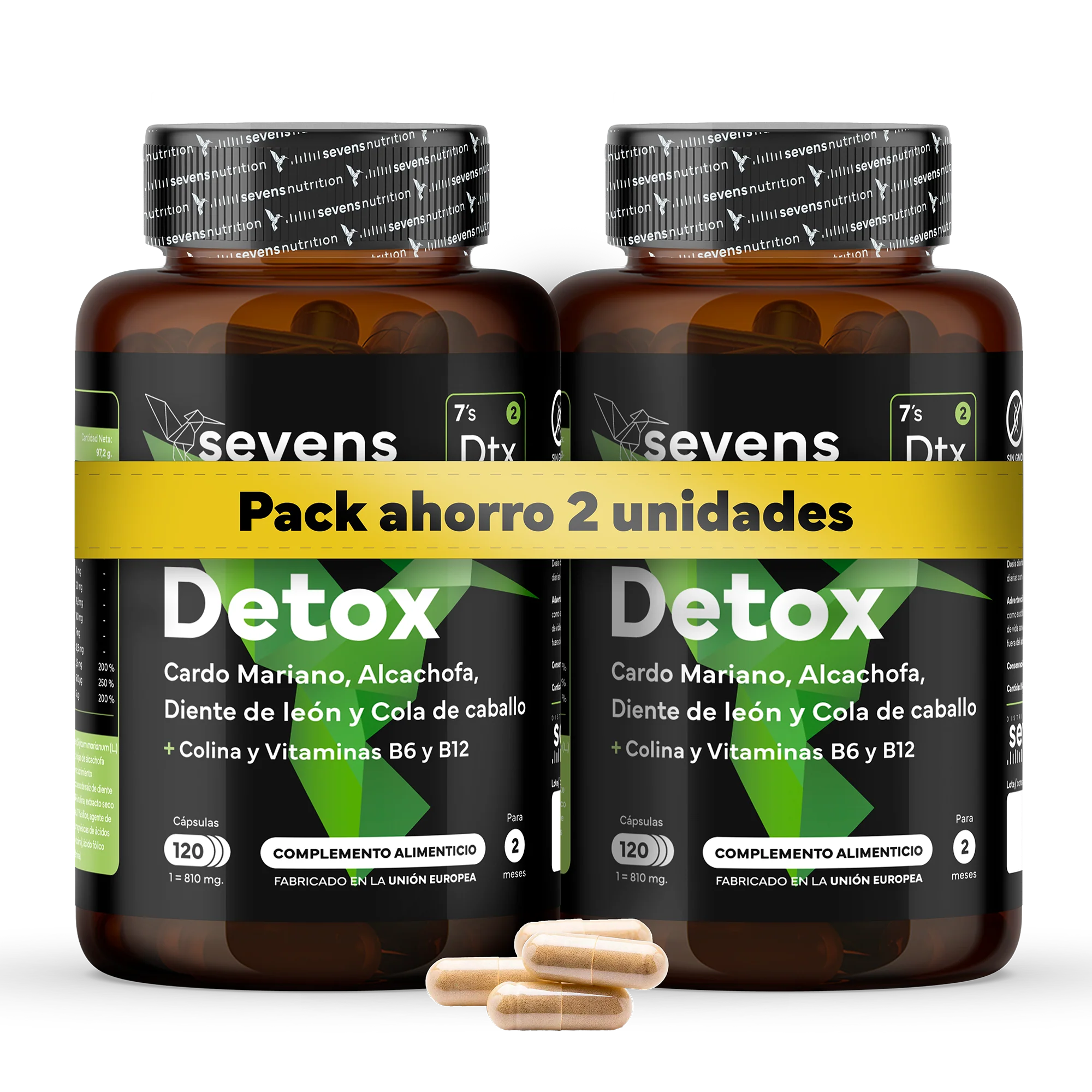 Pack 2x Cardo Mariano Detox Sevens Nutrition. Hígado Sano Y Depuración Natural.