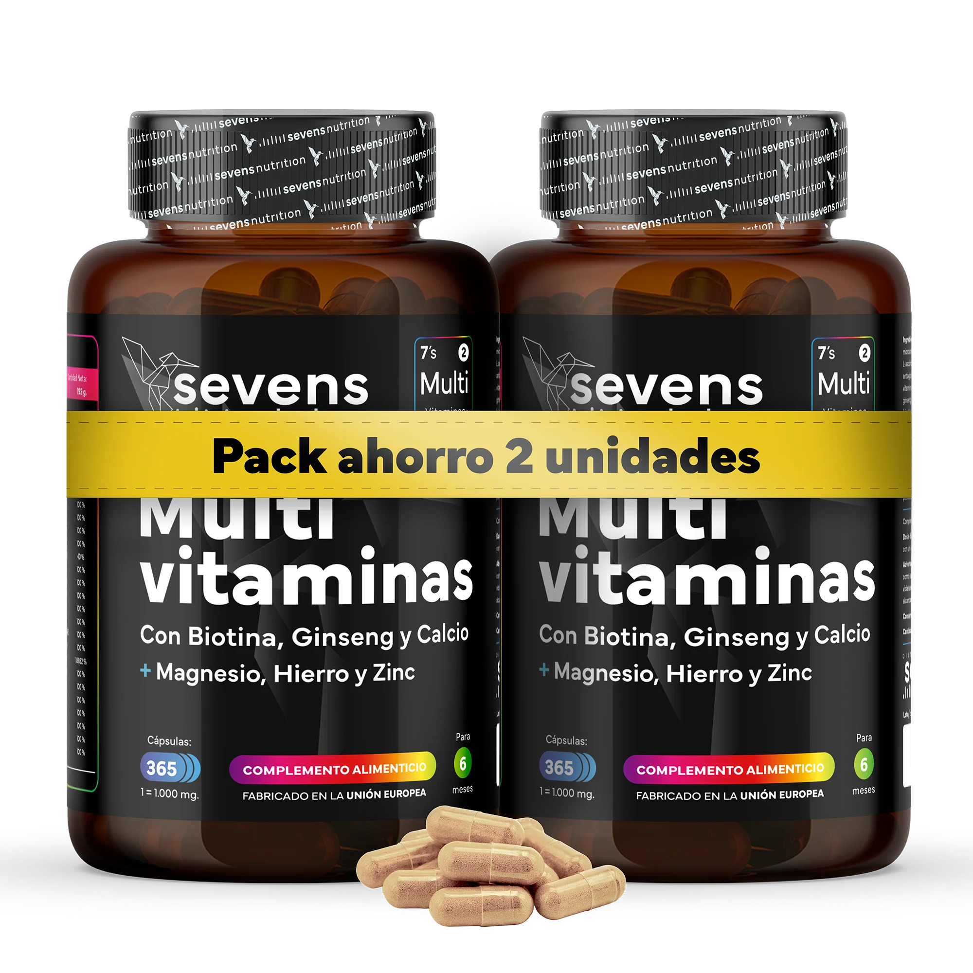 Pack 2x Multivitaminas Sevens Nutrition. Energía, Inmunidad Y Bienestar.