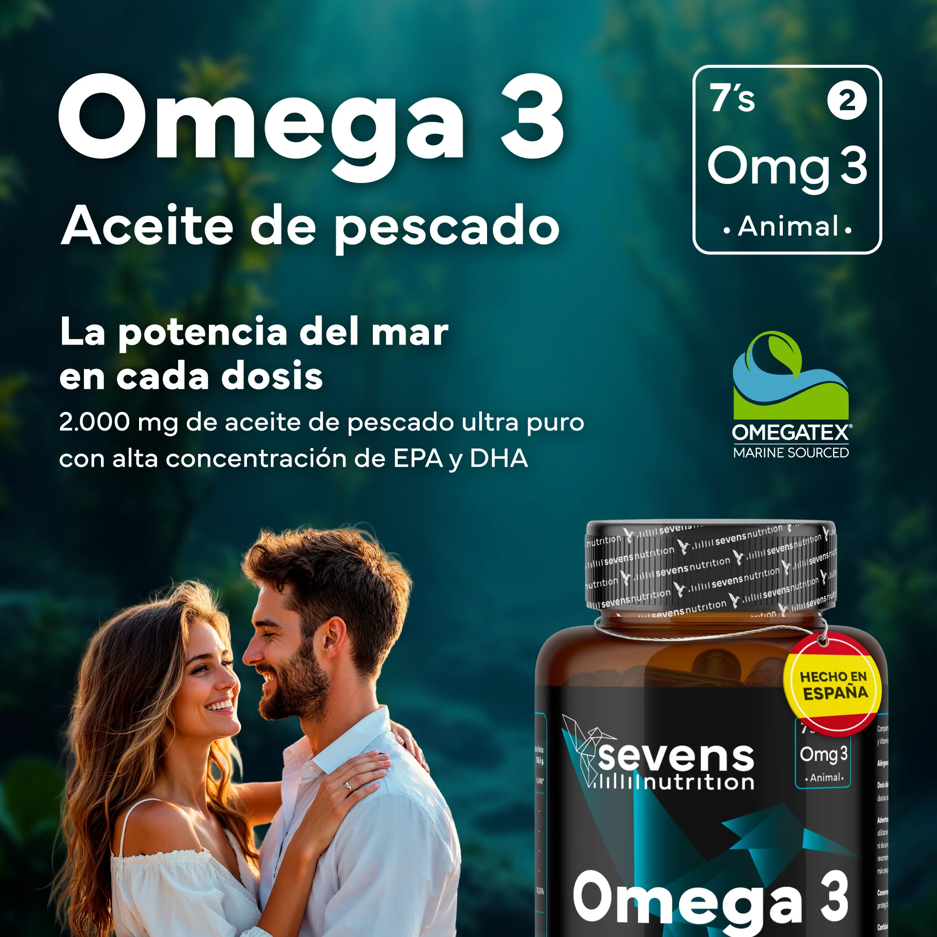 Pack 2x Omega 3 Sevens Nutrition. Apoyo Para Corazón Y Cerebro. - Image 2