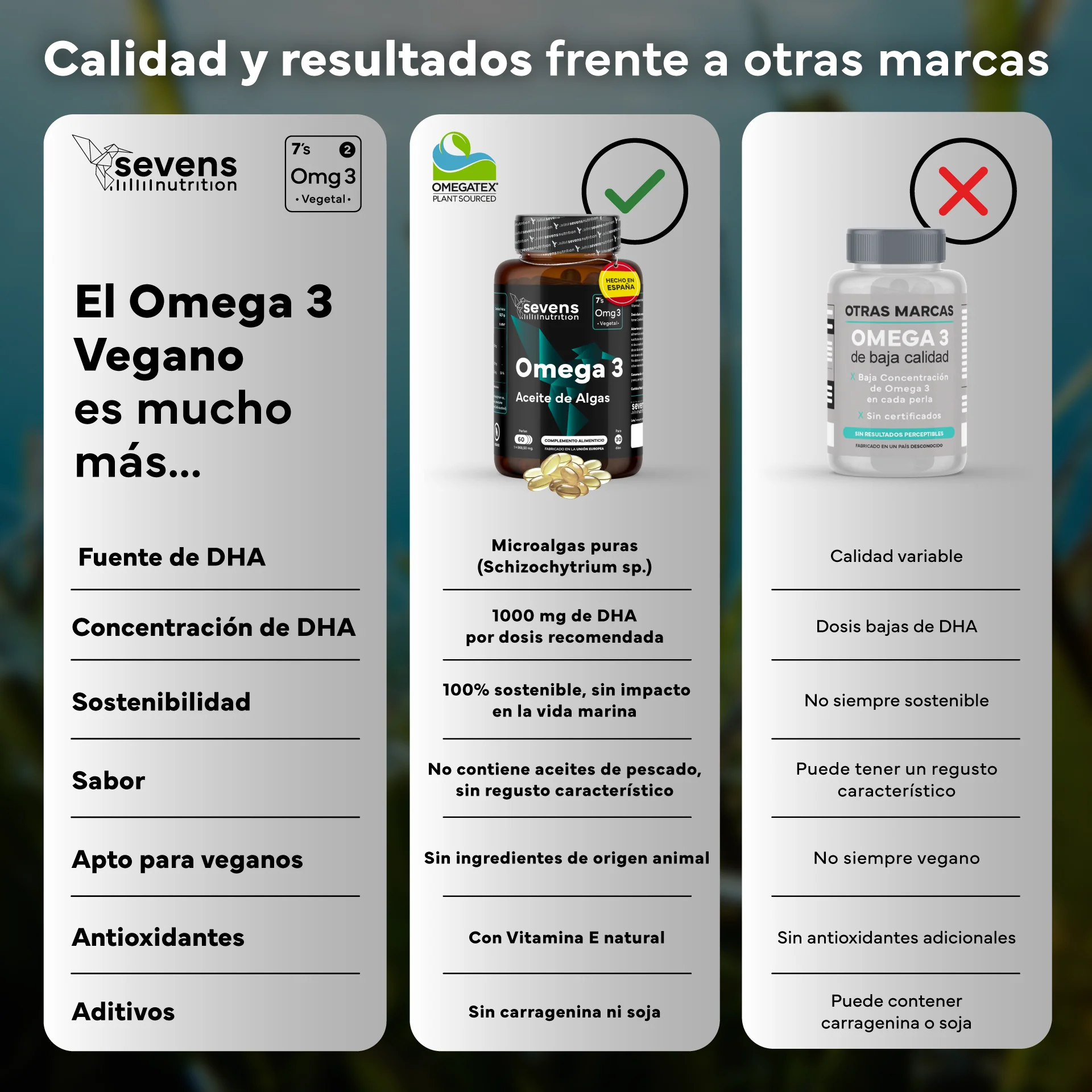 Pack 2x Omega 3 Vegano Sevens Nutrition. Dha Puro Para Cerebro, Visión Y Salud. - Image 6
