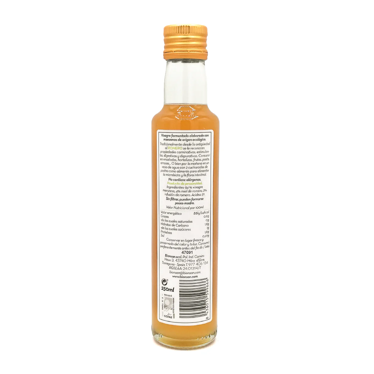 Pack 3 Vinagres De Manzana Sabores Eco Bionsan 250ml - Image 3