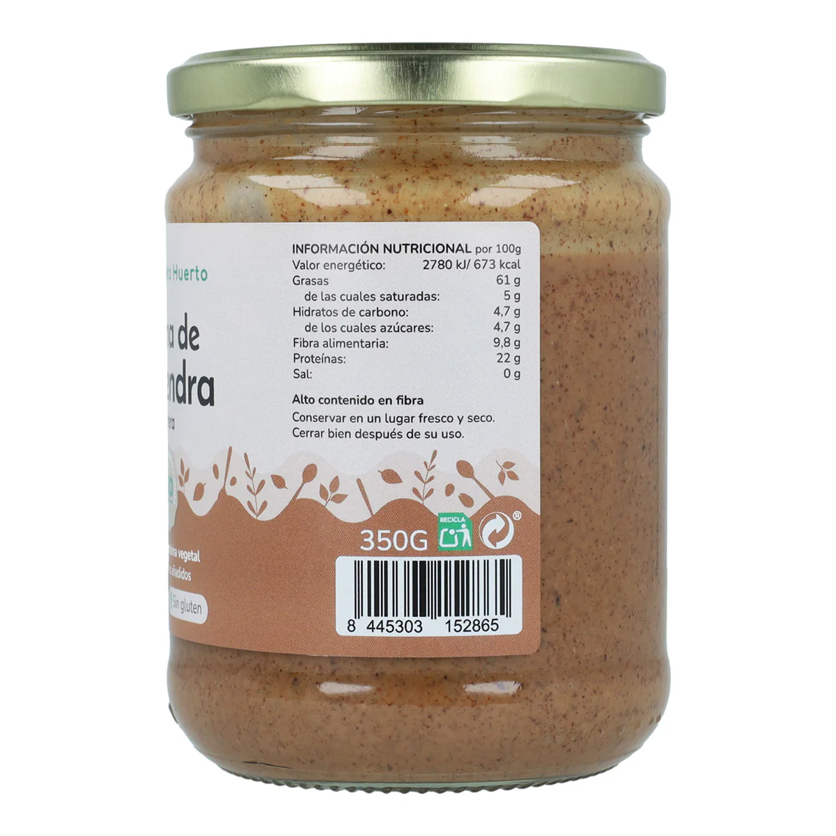 Pack 9x Crema de Almendras Enteras ECO Planeta Huerto 350 g - Image 3
