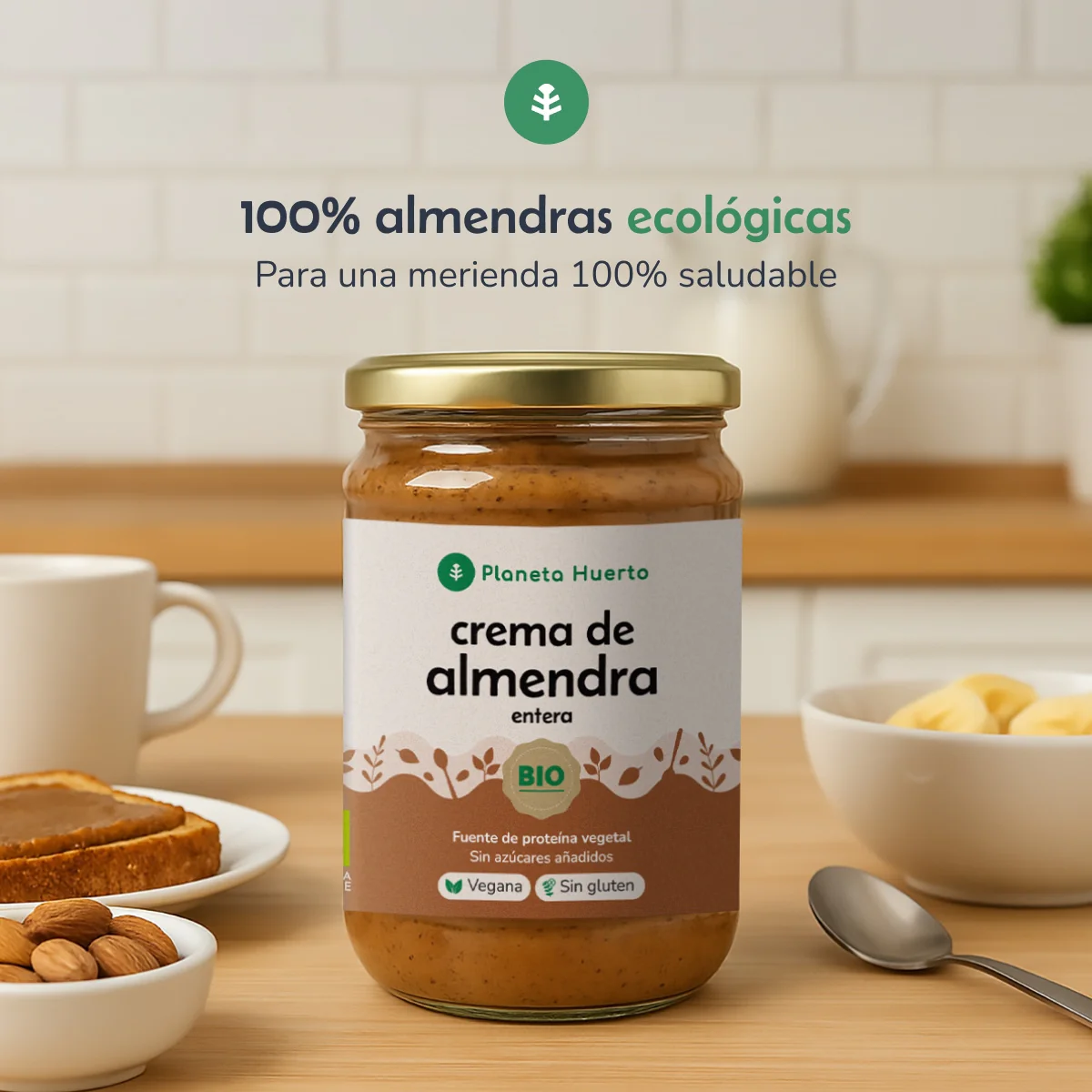 Pack 9x Crema de Almendras Enteras ECO Planeta Huerto 350 g - Image 5