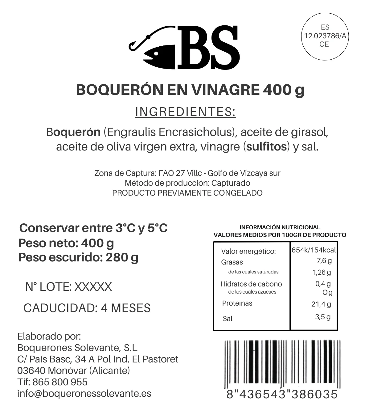 Pack Ahorro 4 X Boquerón En Vinagre Del Mar Cantábrico 400g - Image 2
