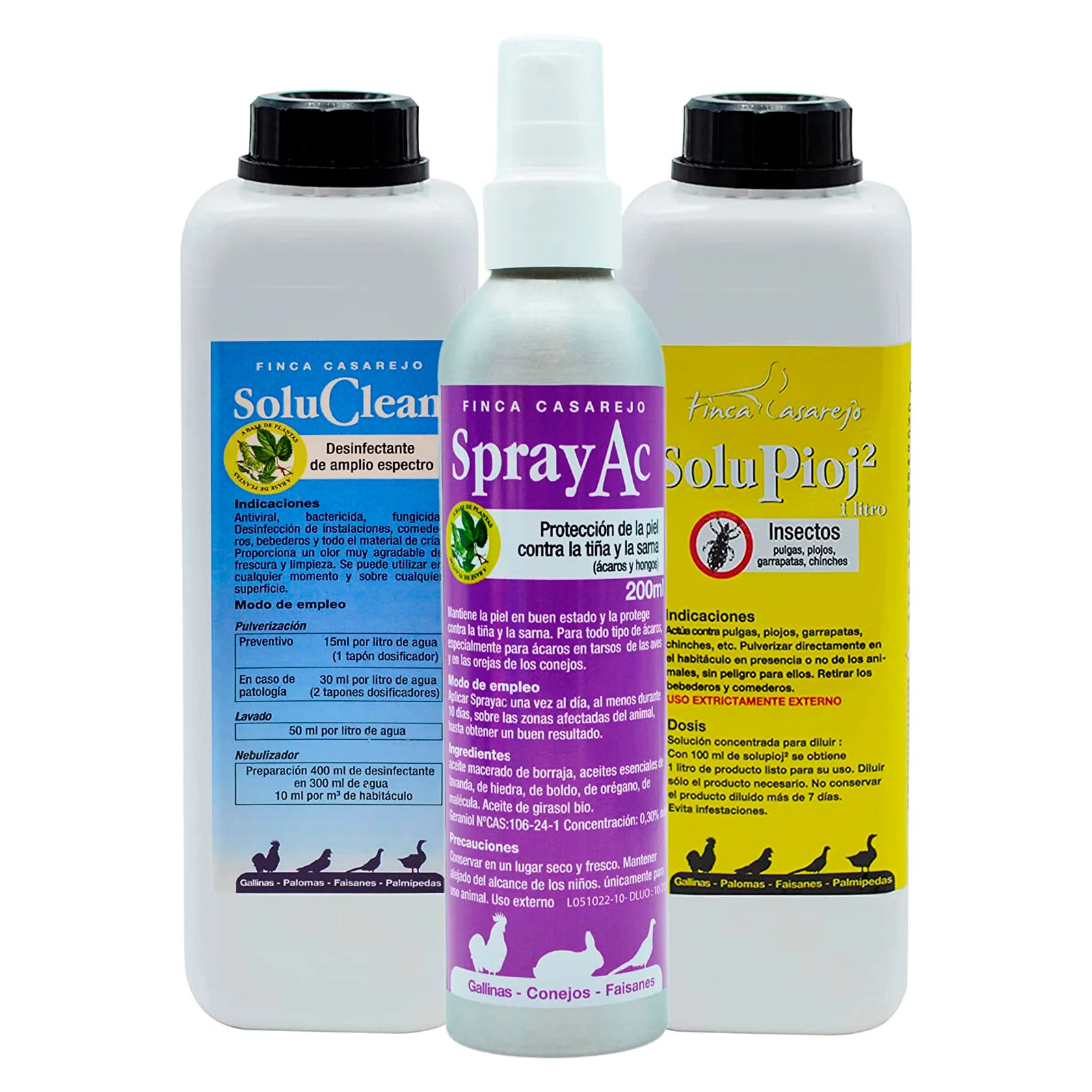 Pack De Productos Limpieza Y Desinfección Del Gallinero - Previene Piojos Y Ácaros - 1 L Por Producto