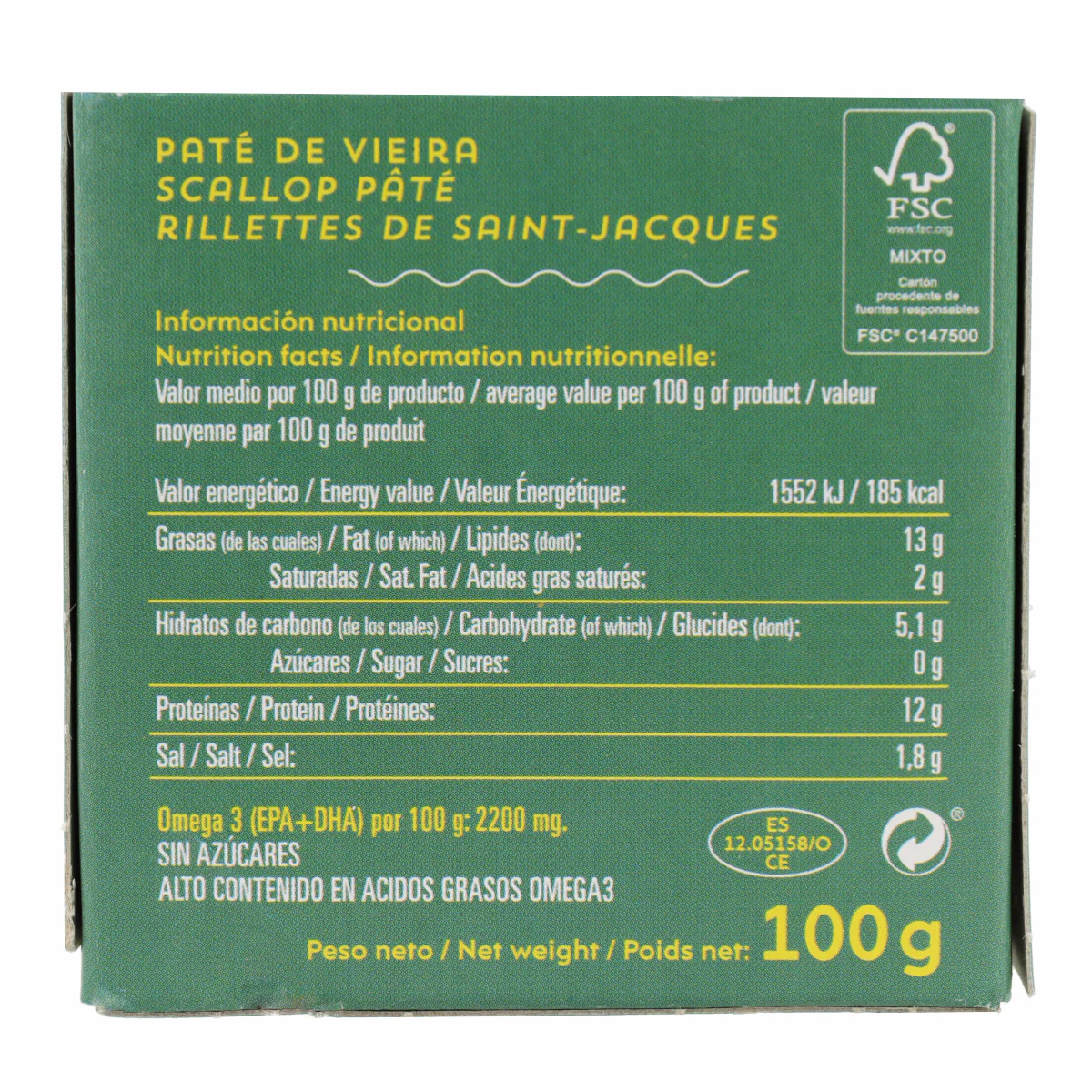 Paté de Vieira AGROMAR 100 g - Image 5